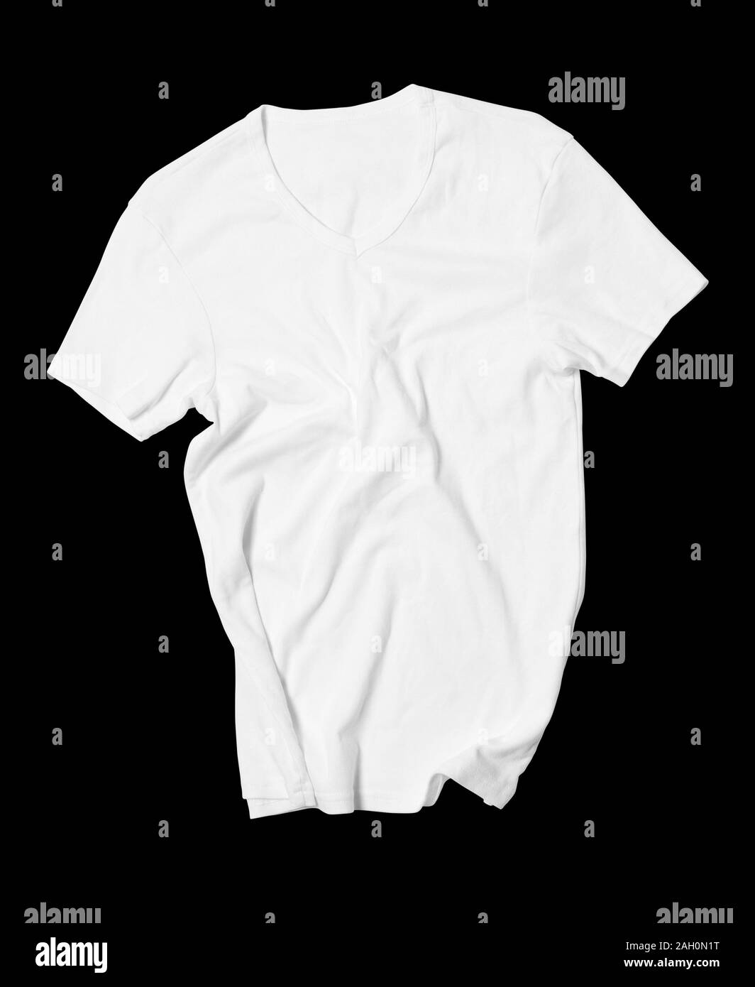 Blank White Men S T Shirt On Black Cut Background Mock Up Stock Photo Alamy