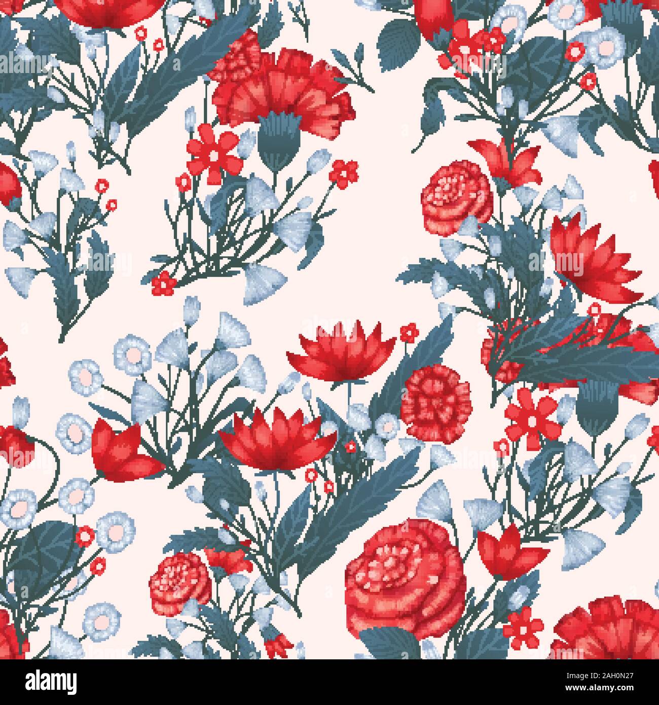 Seamless pattern Vector floral design with roses . Romantic background ...
