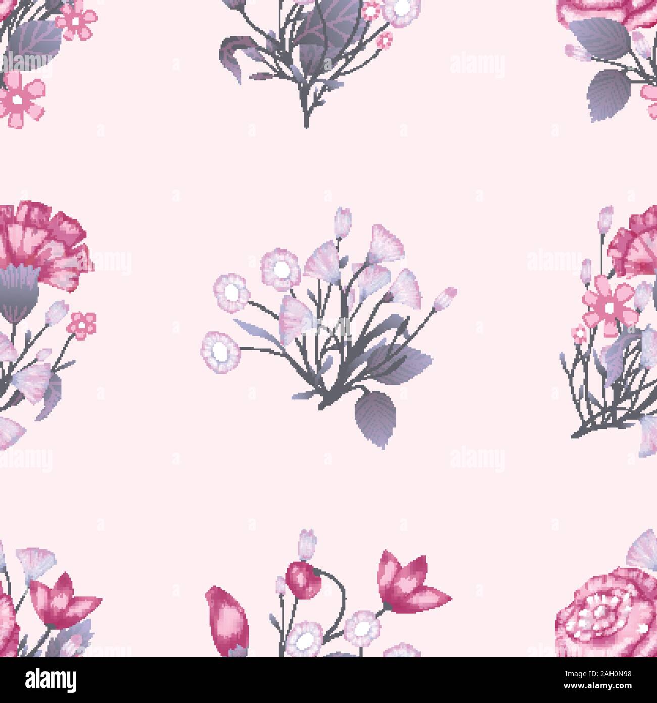 Seamless pattern Vector floral design with roses . Romantic background ...