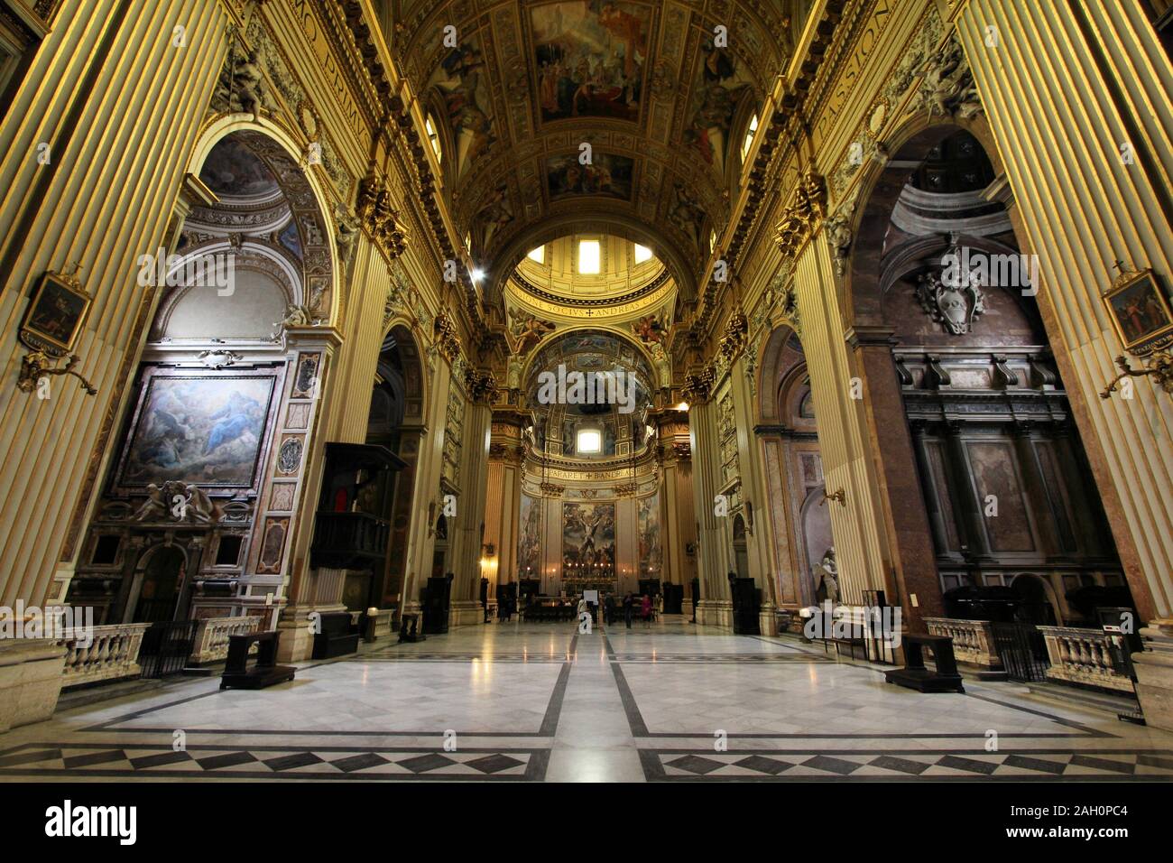 Rome, Italy - famous basilica Sant Andrea Della Valle. Church interior. Stock Photo