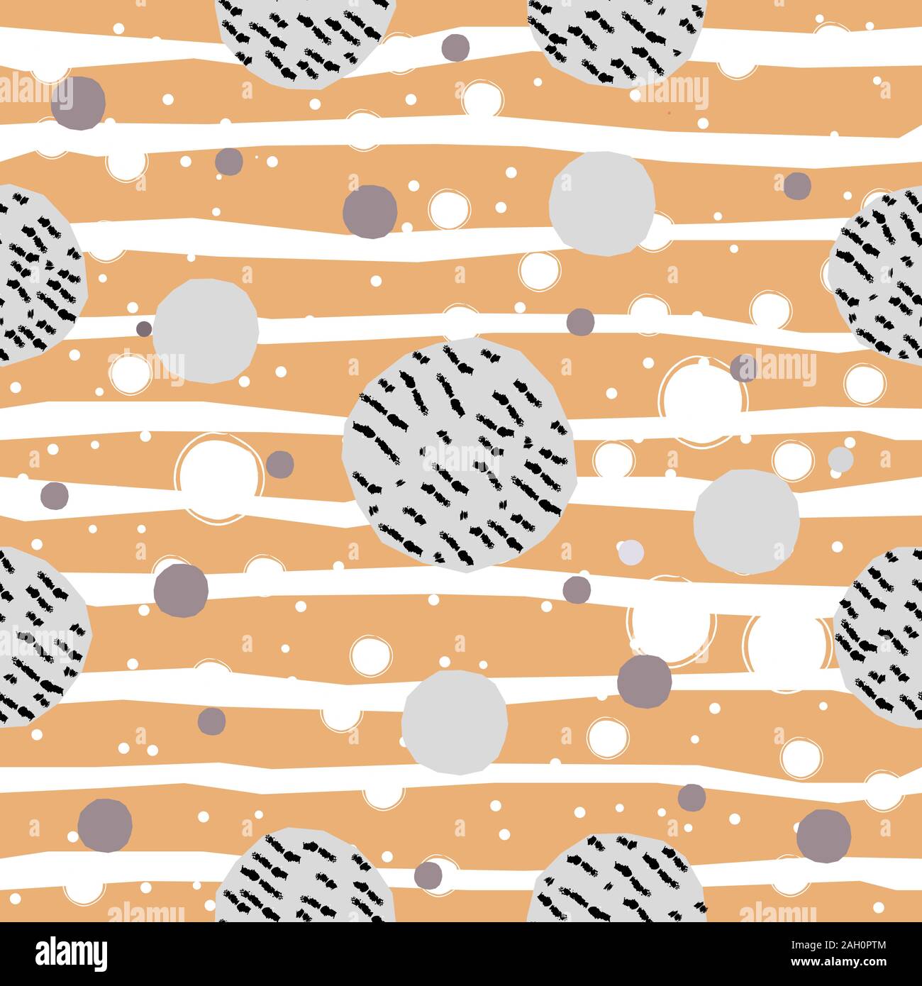 Seamless pattern with pastel colored balls on dotted background. Repeating Pattern. Vector Illustration Stock Vector
