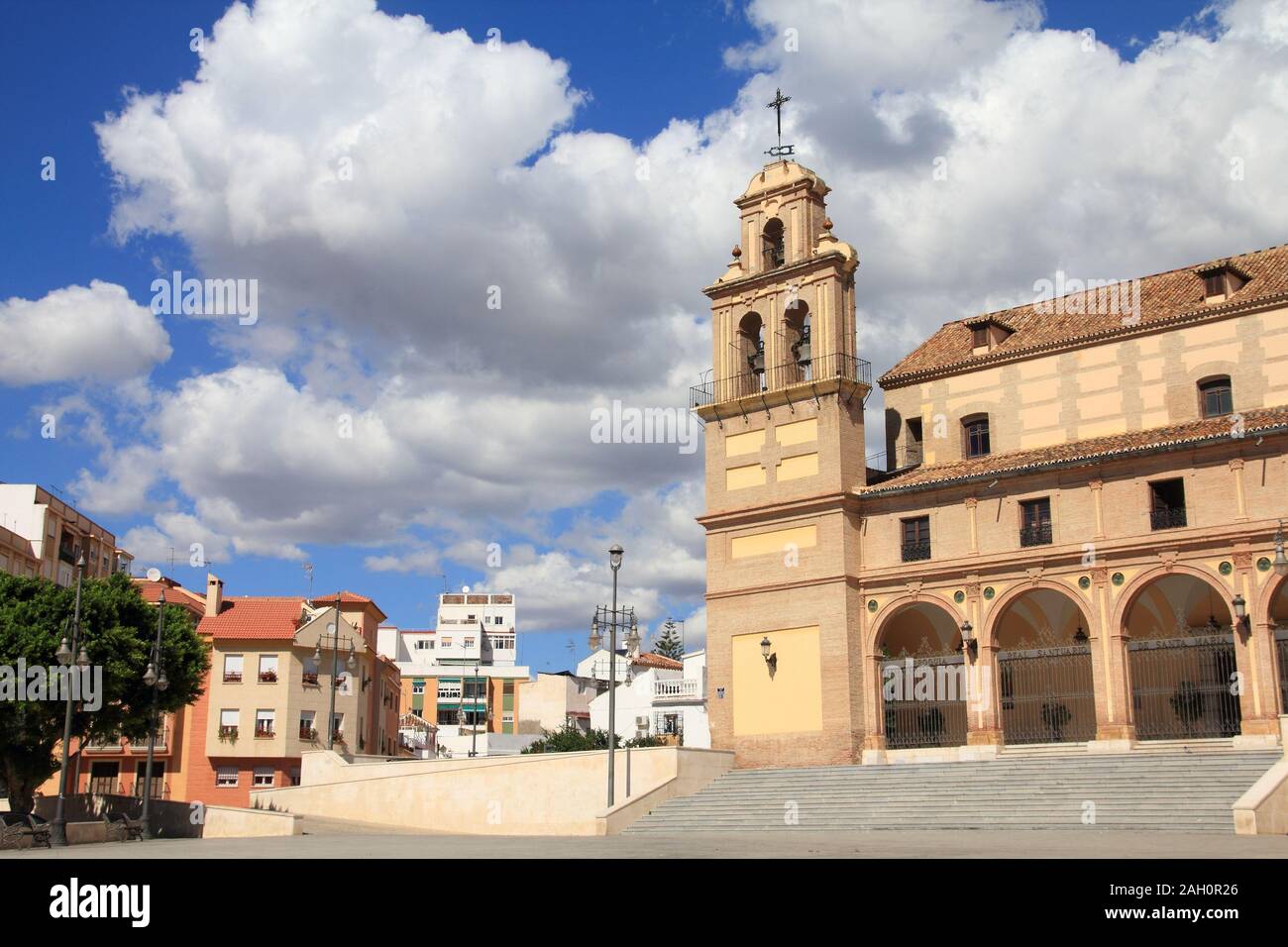 Malaga in Andalusia, Spain. Santuario square - old religious landmark. Stock Photo