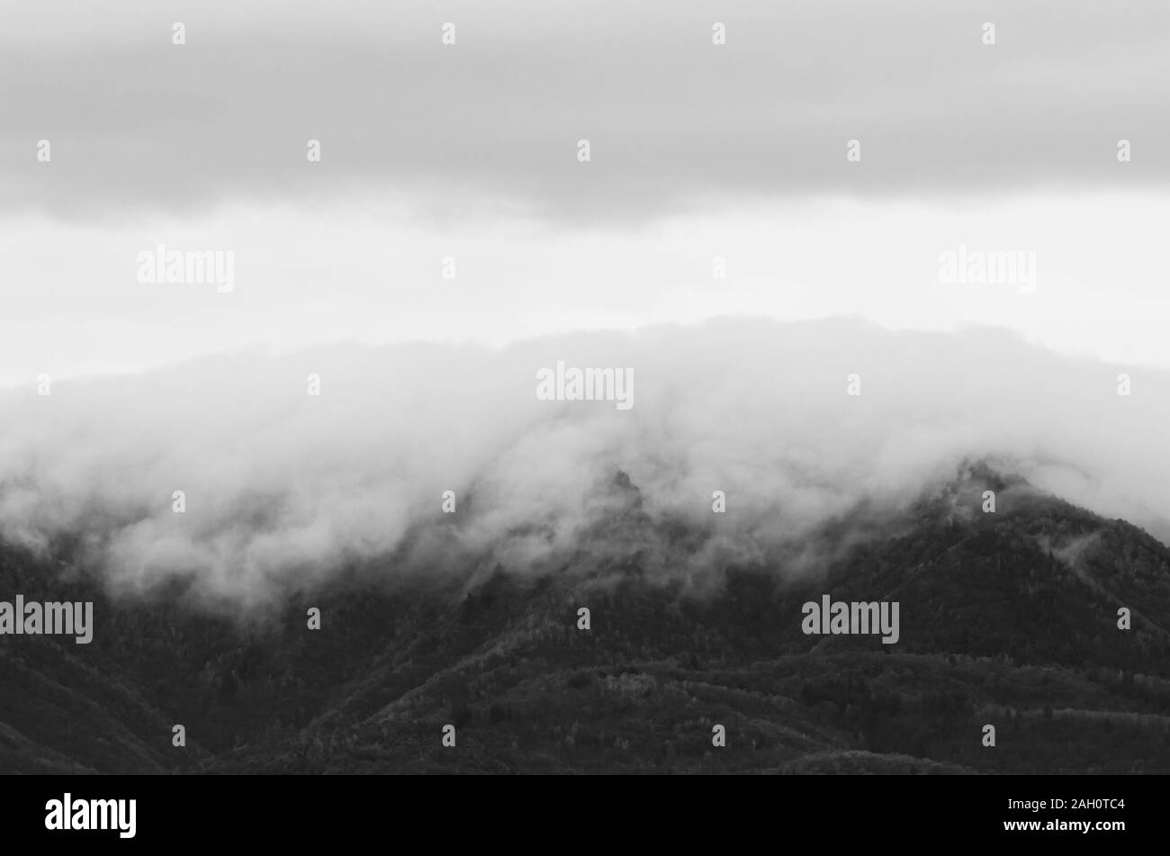 foggy mountain range - italian prealps - north east Stock Photo