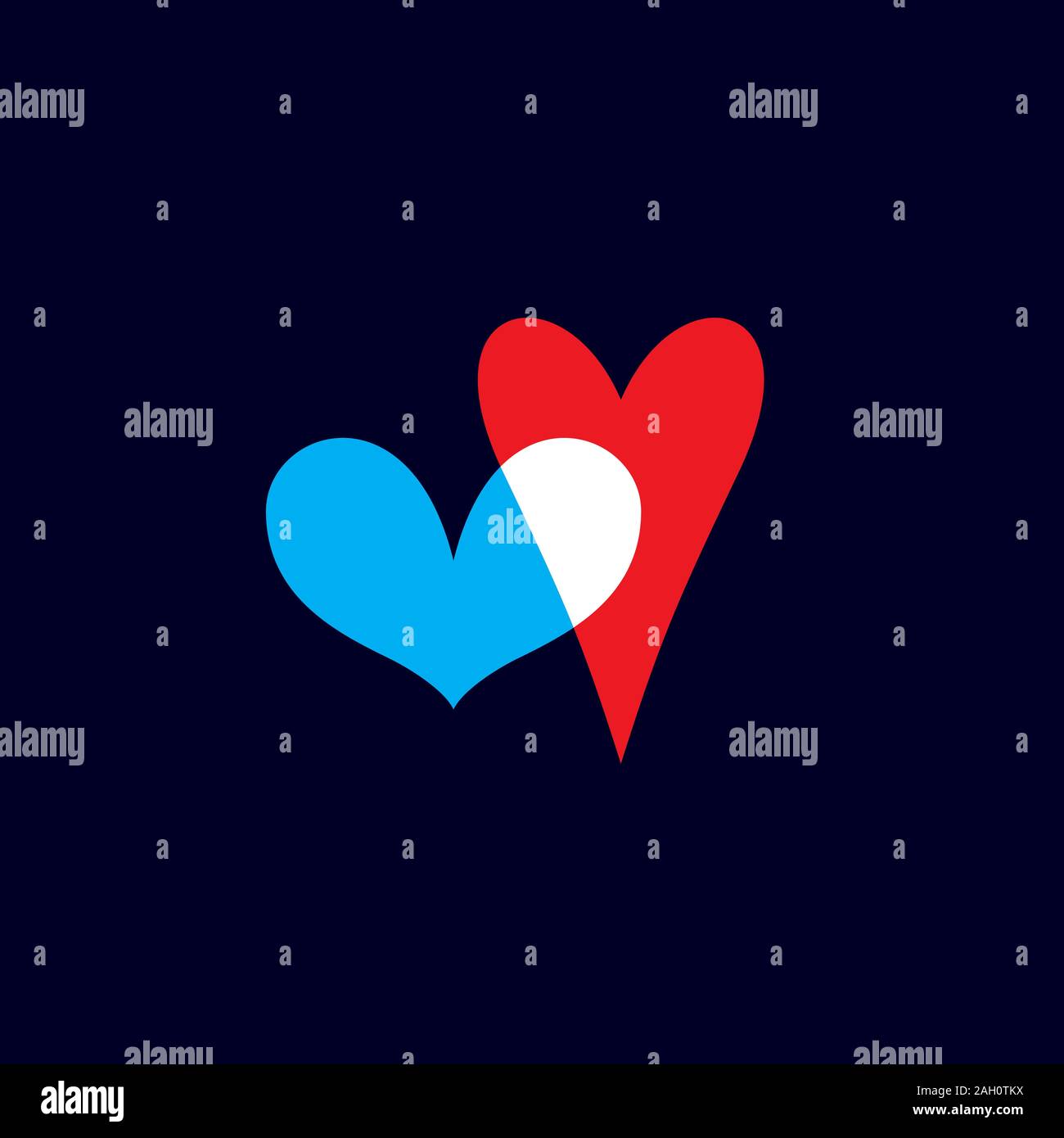 Overlapping heart Stock Vector Images - Alamy
