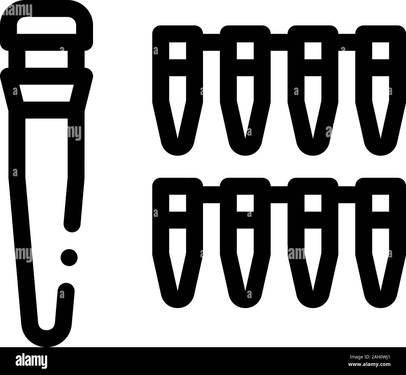 Flask Paternity Analysis Icon Outline Illustration Stock Vector