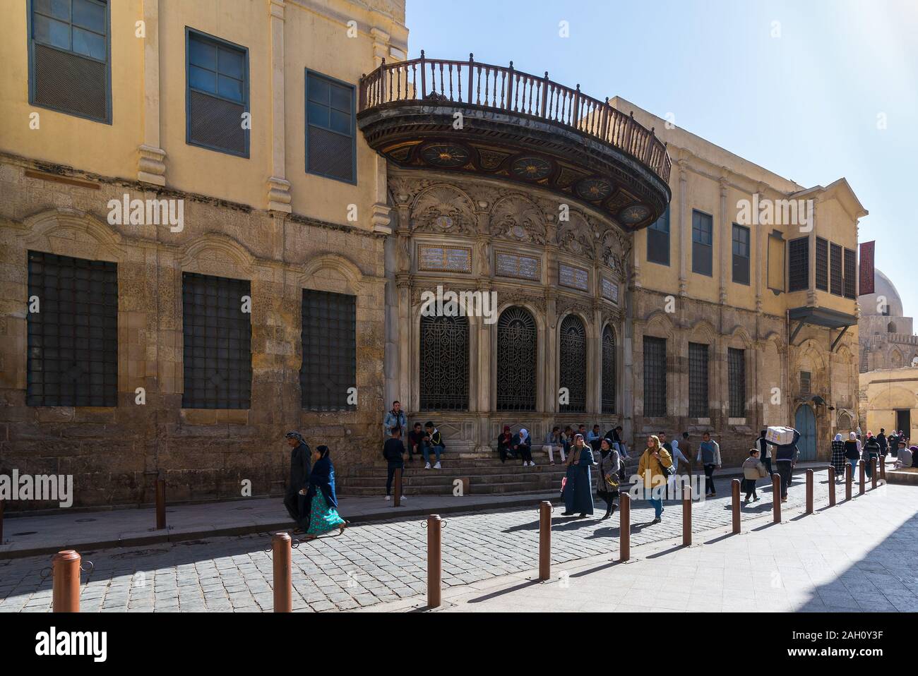 Cairo, Egypt- December 14 2019: Facade of Ottoman era historic Mohamed Ali Sabil building, Moez Street, Nahassen district, Medieval Cairo, Egypt Stock Photo