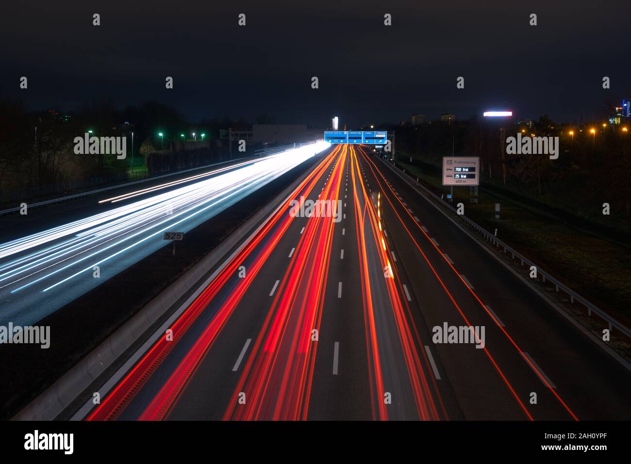 Long exposure of highway near munich, germany Stock Photo