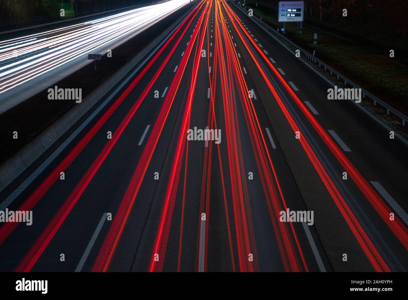 Long exposure of highway near munich, germany Stock Photo