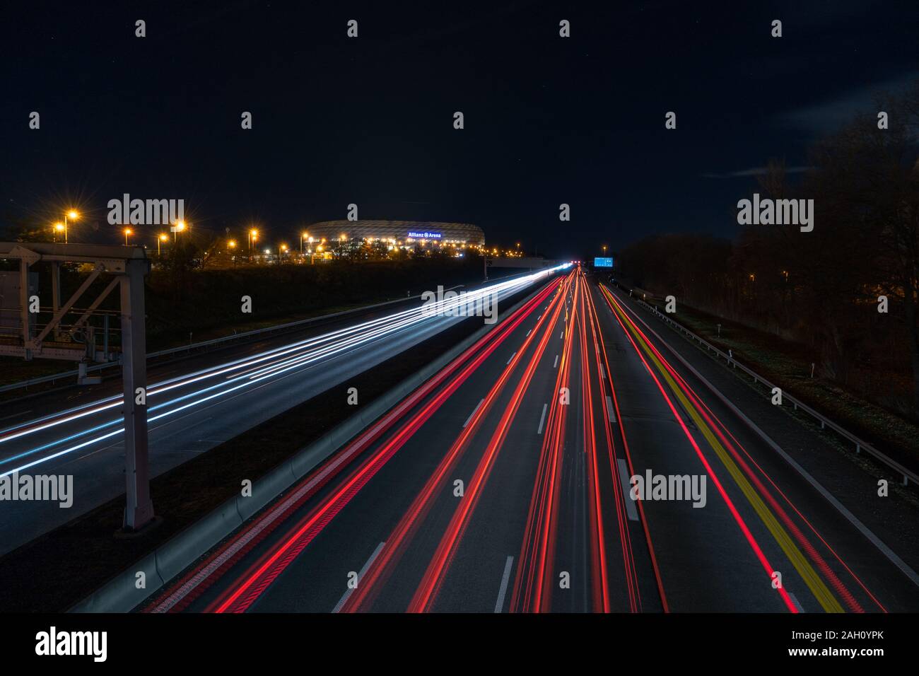 Long exposure of highway near munich, germany Stock Photo