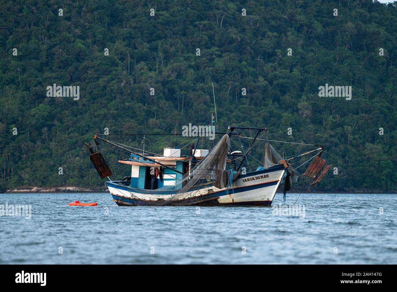 A shrimp trawler from Paraty, RJ, Brazil Stock Photo