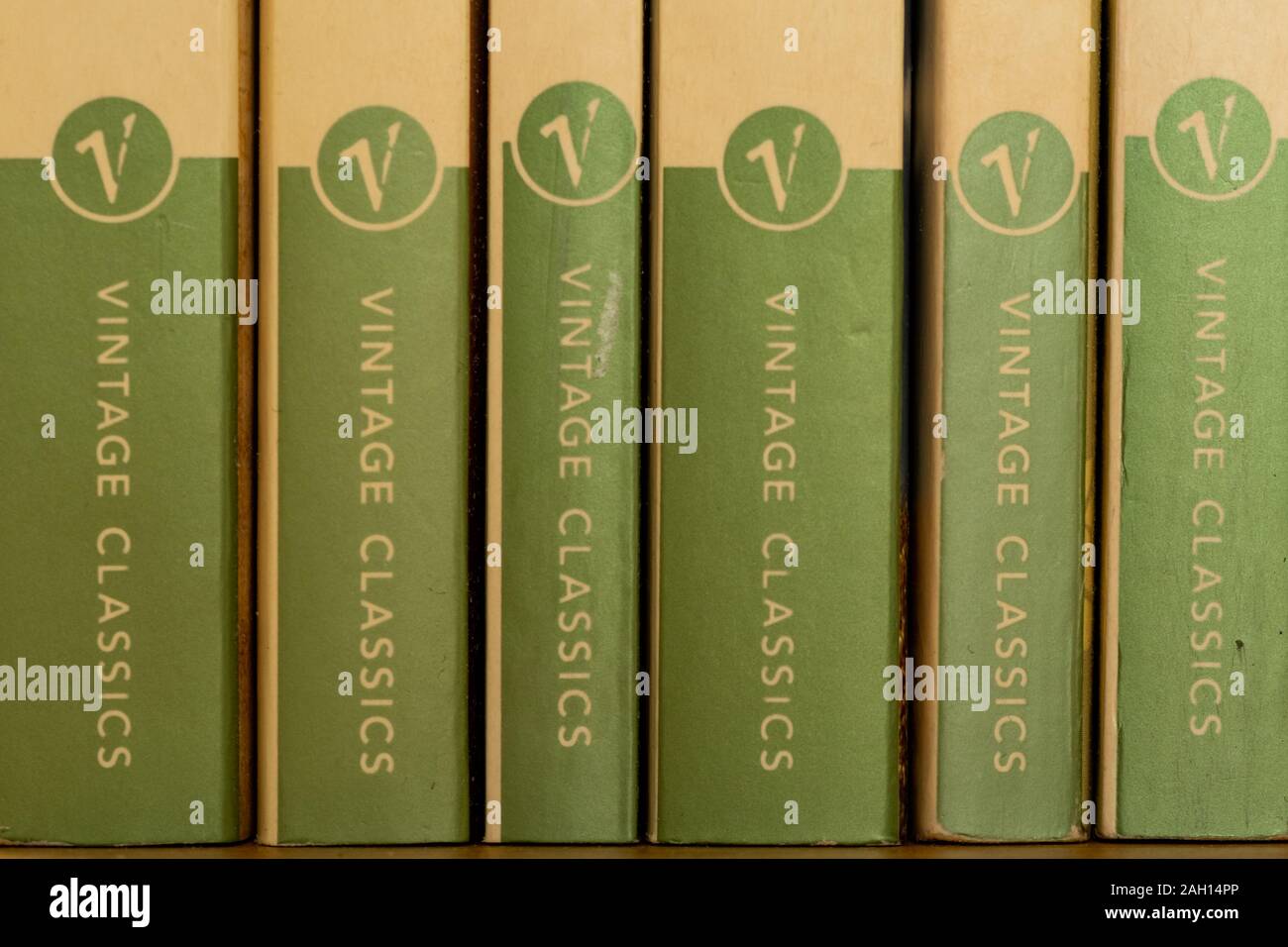 Close-up of books published by Vintage Classics, publisher, publishers, publishing Stock Photo