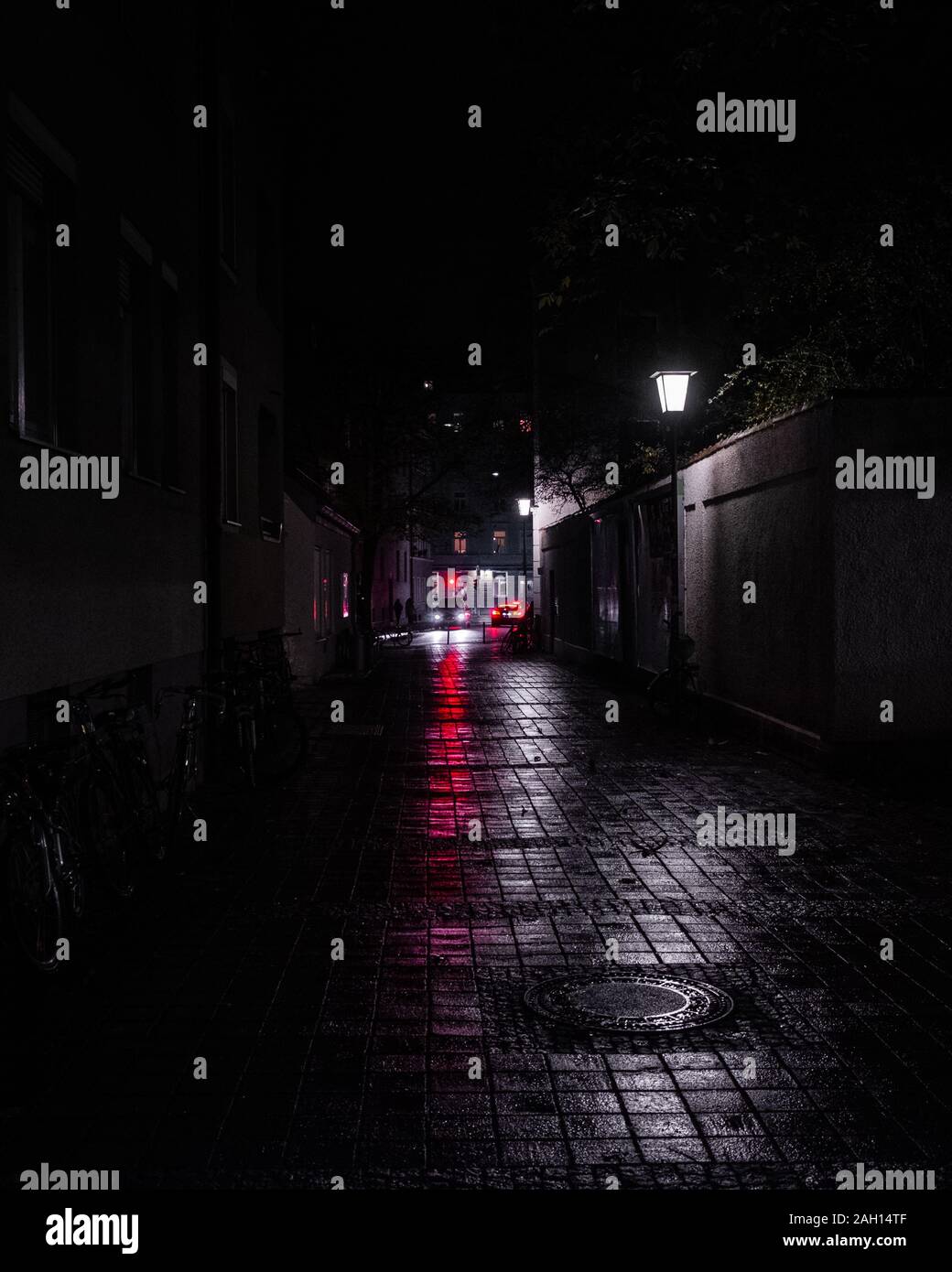 Munich Streets at night Stock Photo