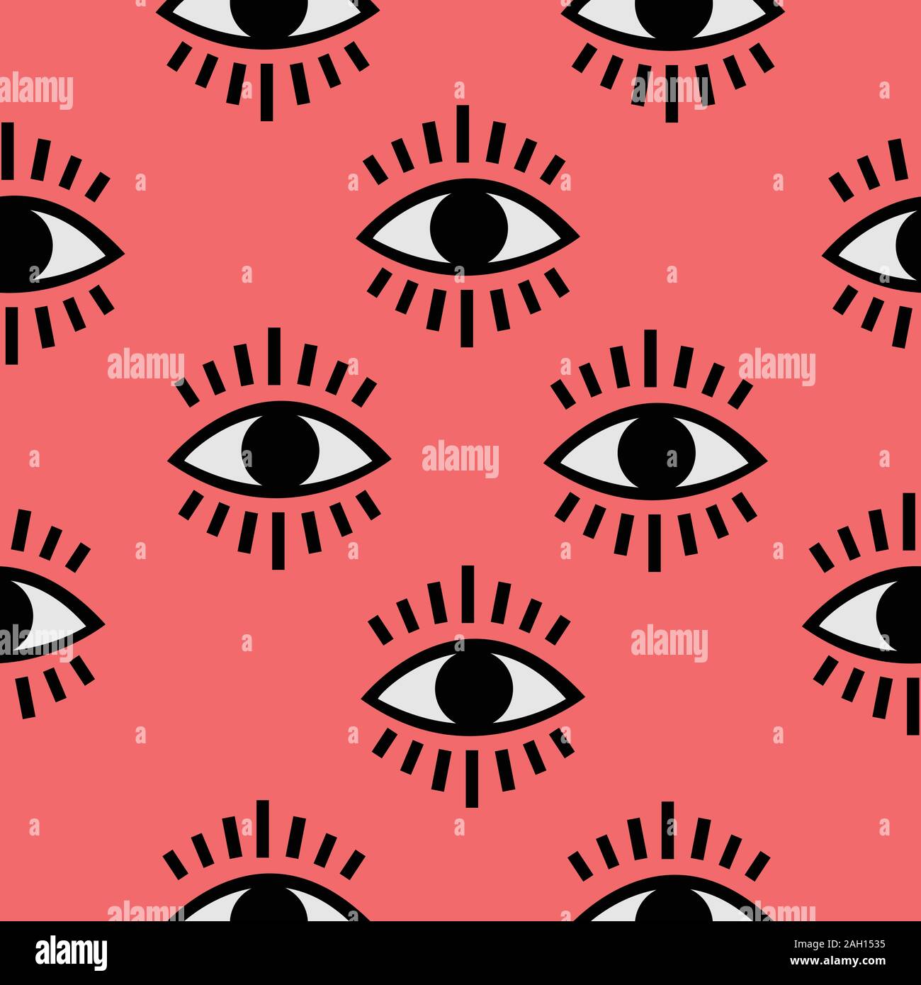 Seamless open eye pattern on subtle background. Repeating eye background. Vector Illustration Stock Vector