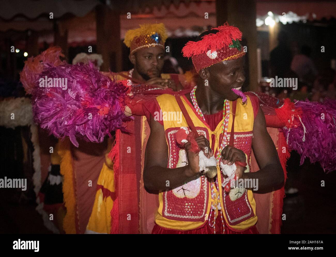 Cotonou; Benin; dance night; dance; presentation, tribal dance, african culture, costume, african costume, Stock Photo