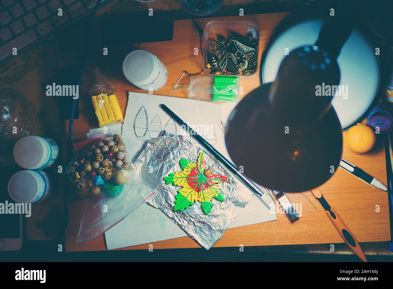 Creative workspace for creating accessories Stock Photo Alamy