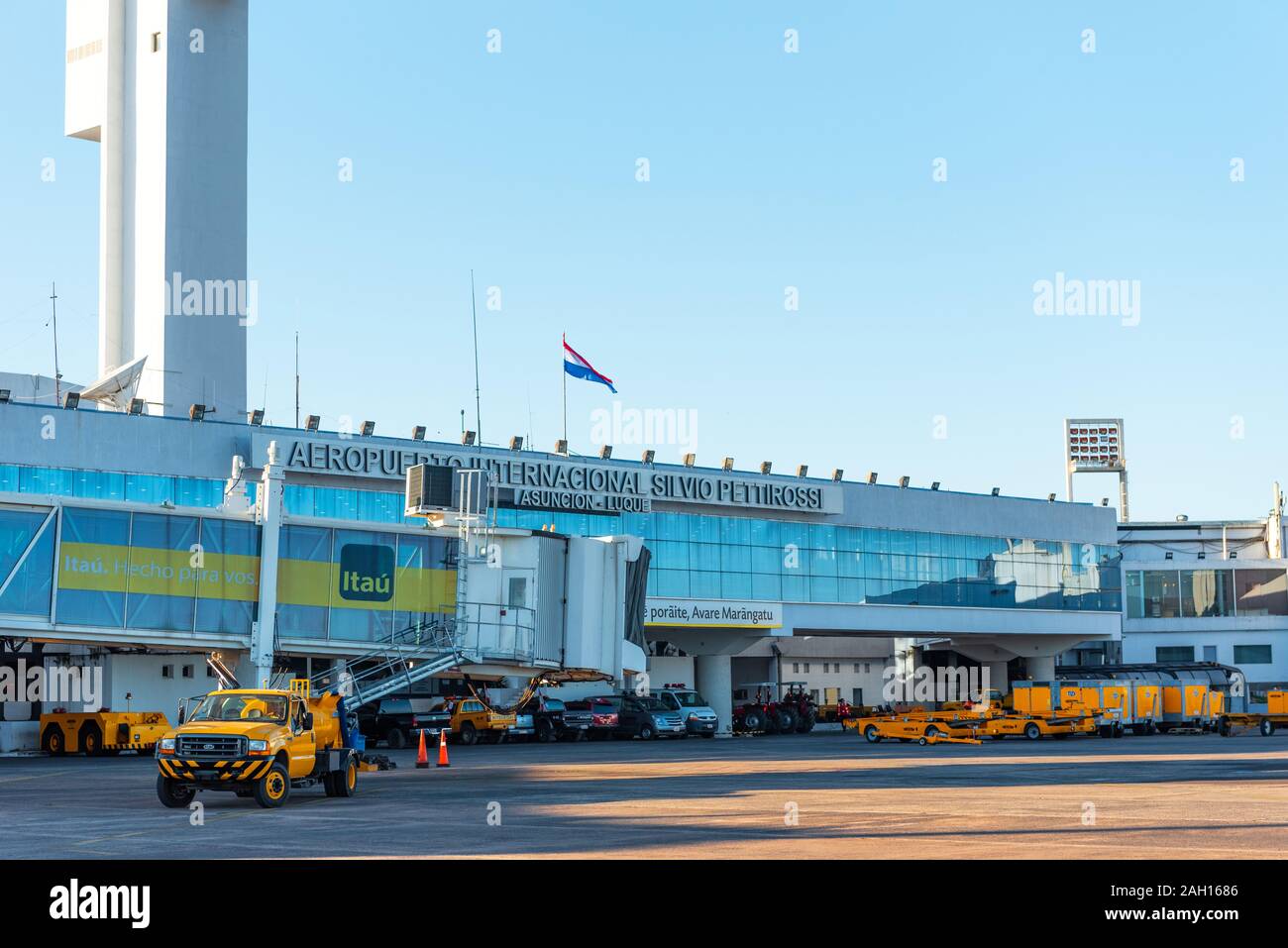 ASUNCION, PARAGUAY - JUNE 24, 2019: Facade of the international airport building Stock Photo