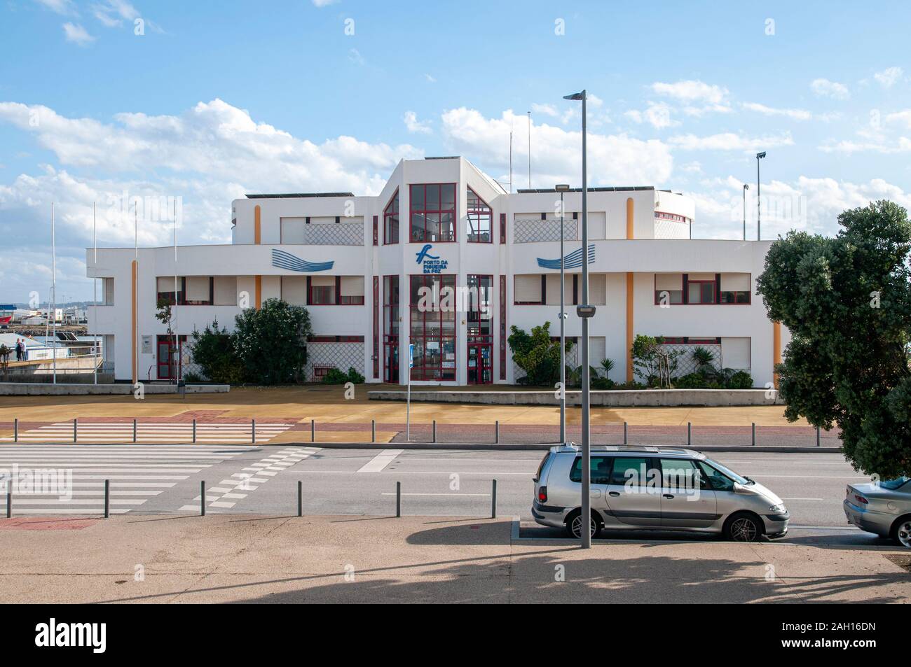 Port authority building at the port of Figueira da Foz, Portugal Stock Photo