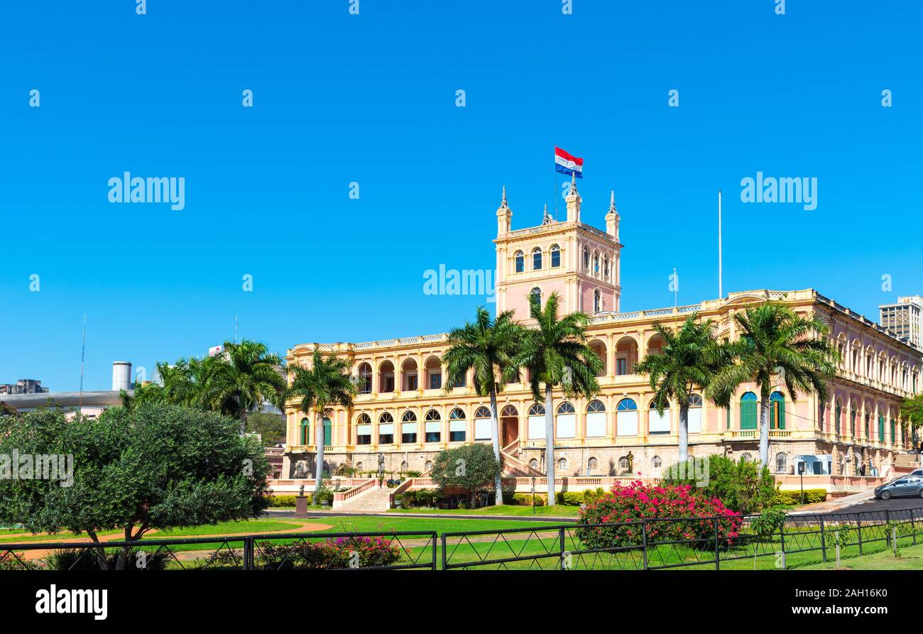 Government Palace (Lopez Palace), Asuncion, Paraguay. Copy space for text Stock Photo