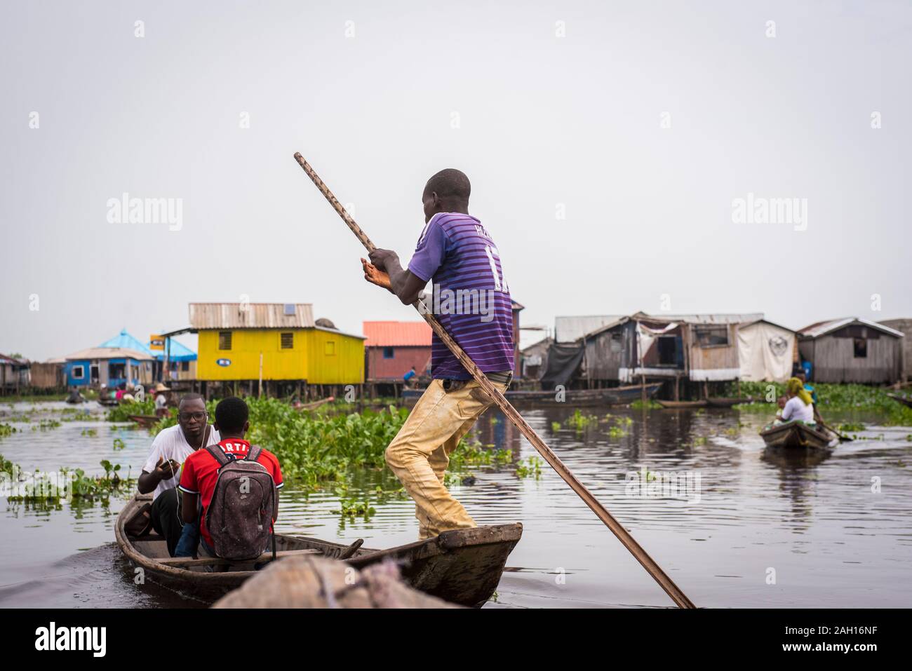 Benin, Gamvie, floating village Stock Photo