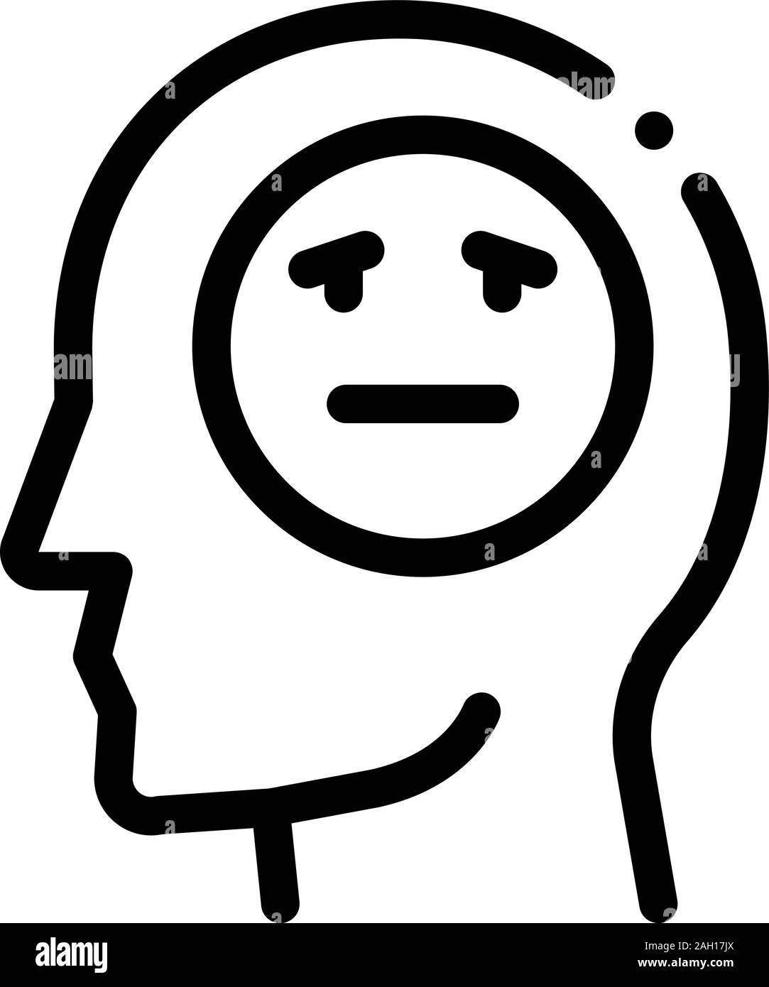 Man Melancholy Smiley Icon Outline Illustration Stock Vector Image