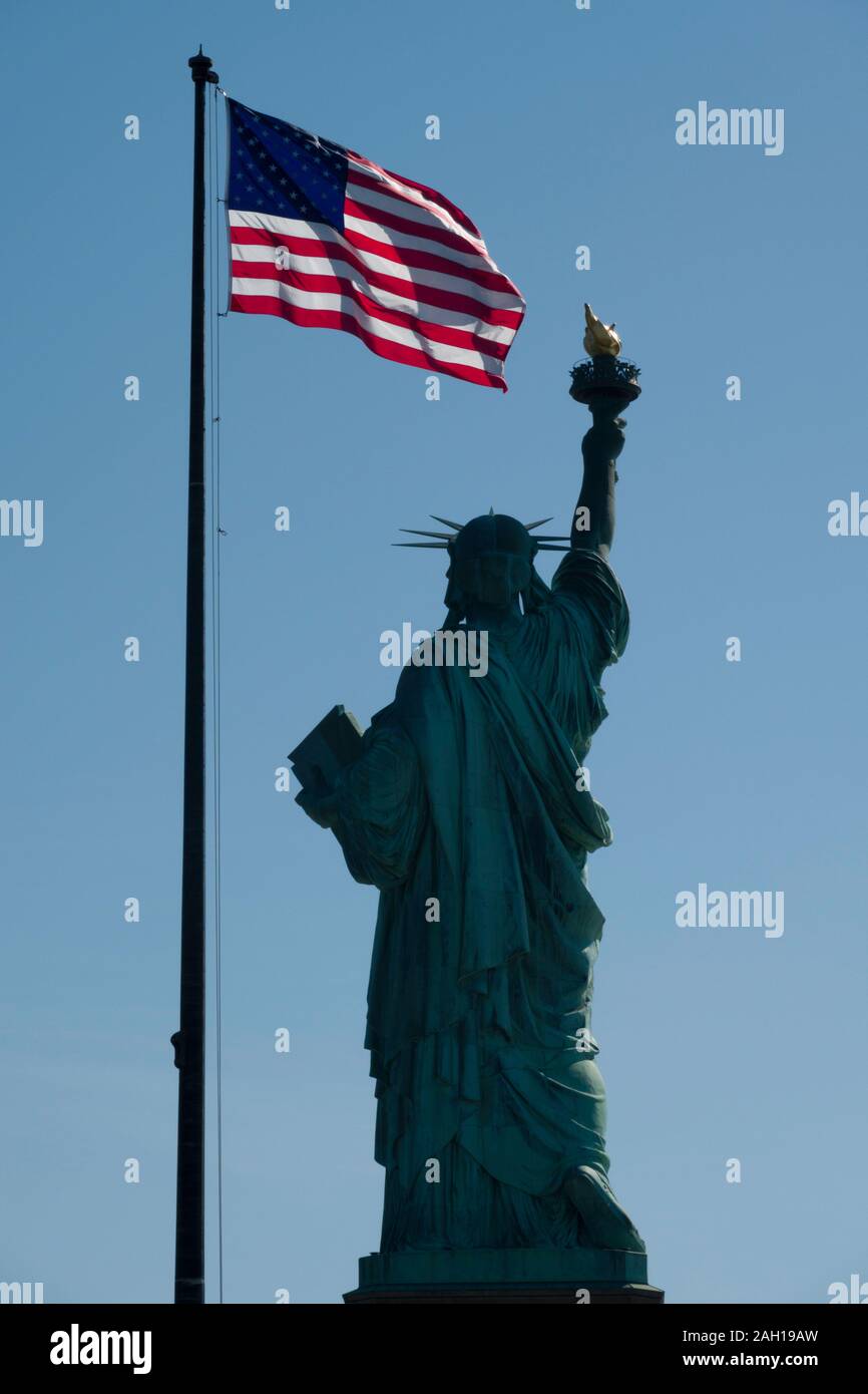 The Statue of Liberty is an iconic symbol of freedom in the United States of America, NY, USA Stock Photo