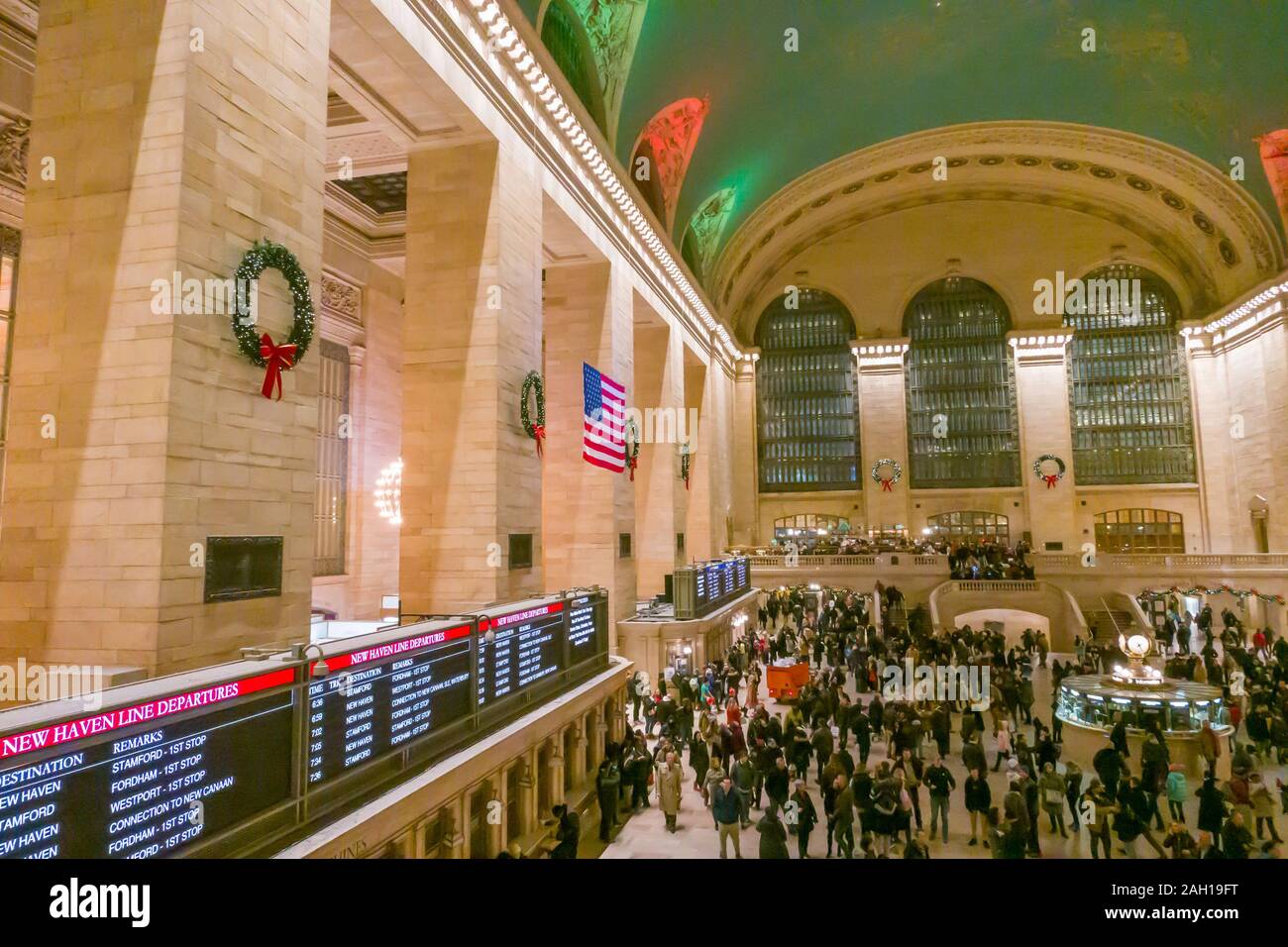 Grand Central Terminal in New York City is decorated for the Holiday Season, USA Stock Photo