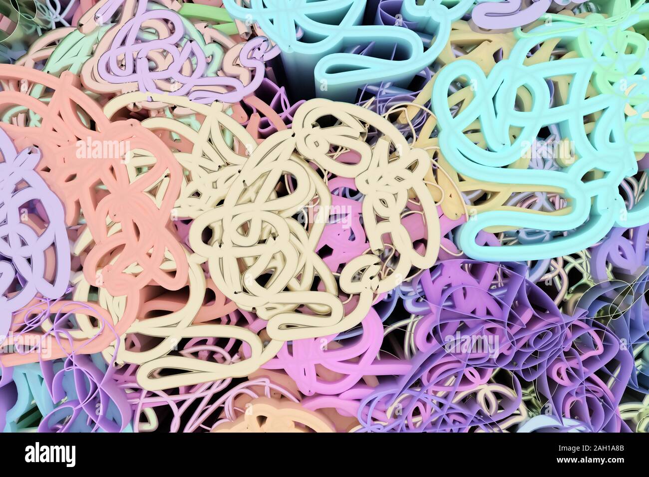 Messy Texture Renders Messy colorful curve geometric lines, for design texture or title ...