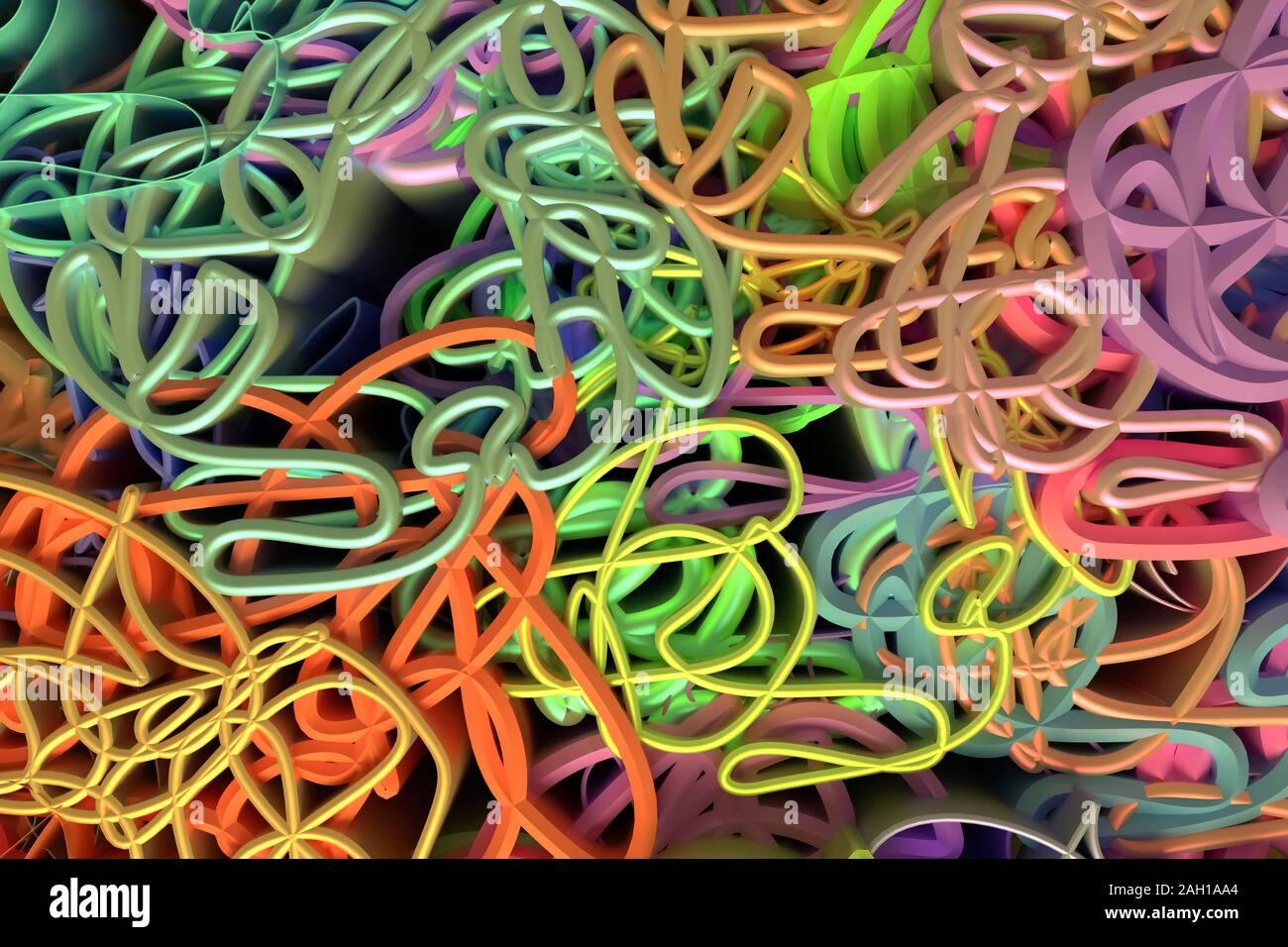 Messy Texture Renders Geometric lines, messy colorful curve. For illustrations design ...