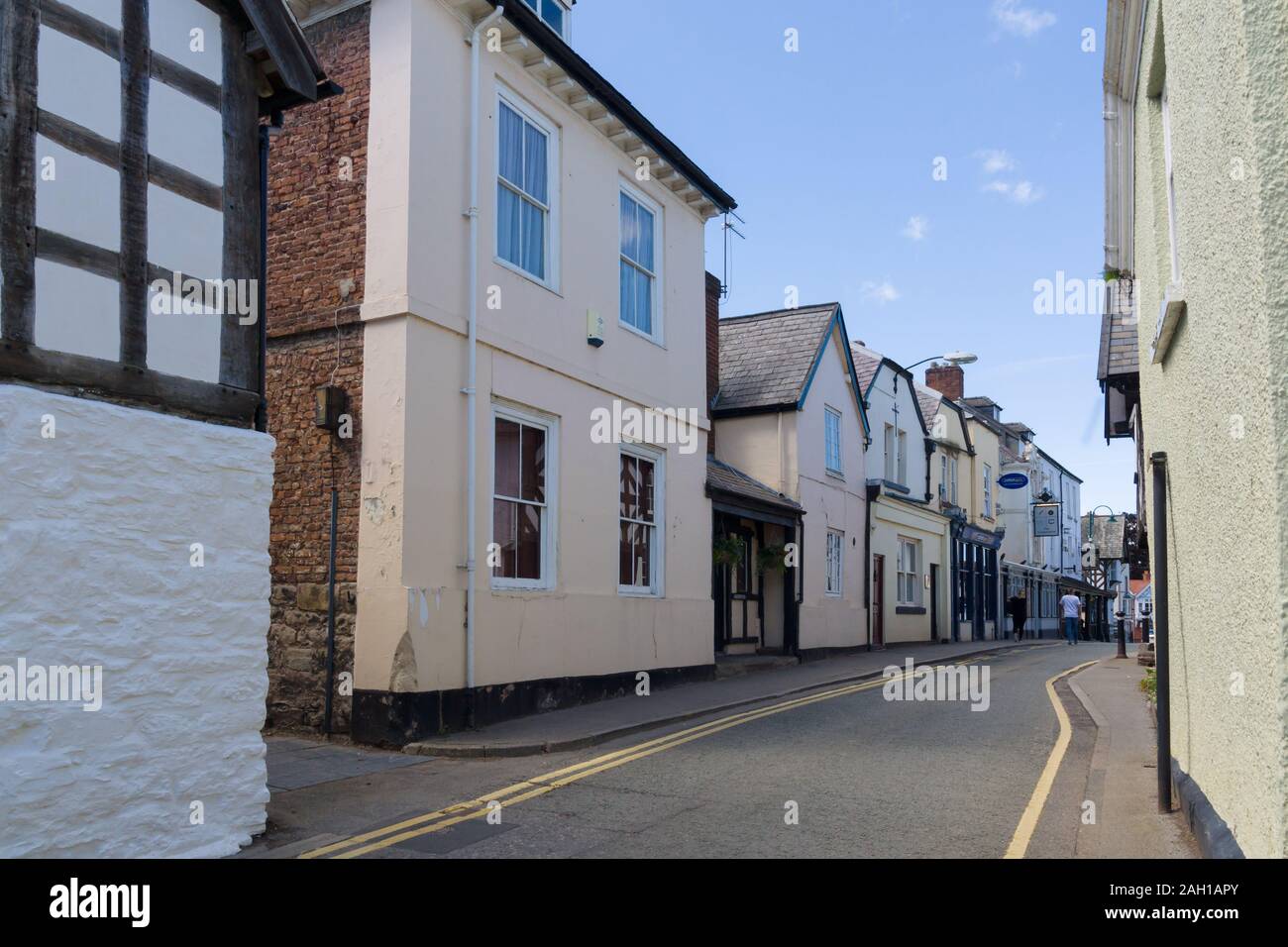 Colourful residential homes on Castle Street Ruthin North Wales on Castle Street in Ruthin North