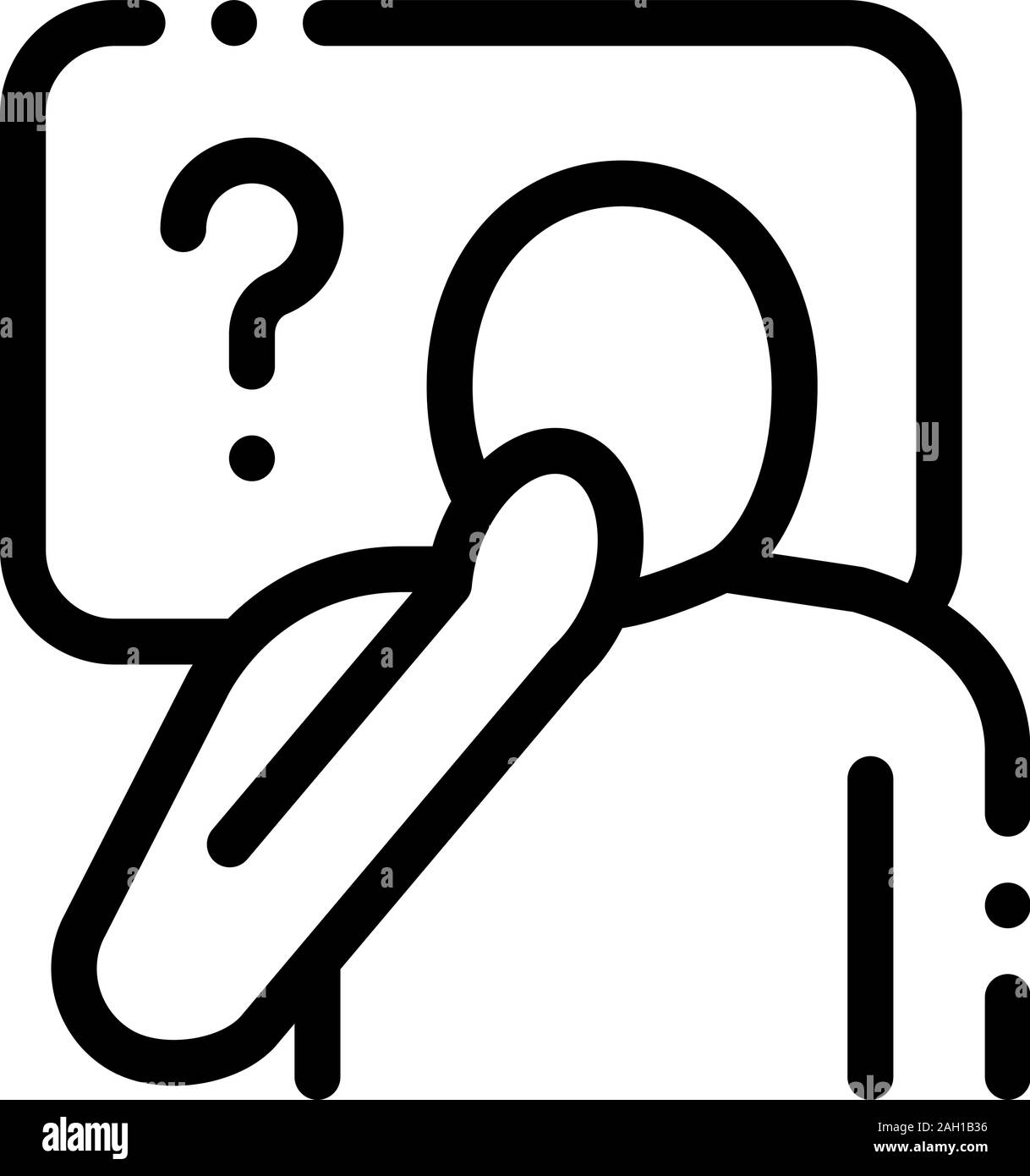 Man Question Mark Frame Icon Outline Illustration Stock Vector Image ...