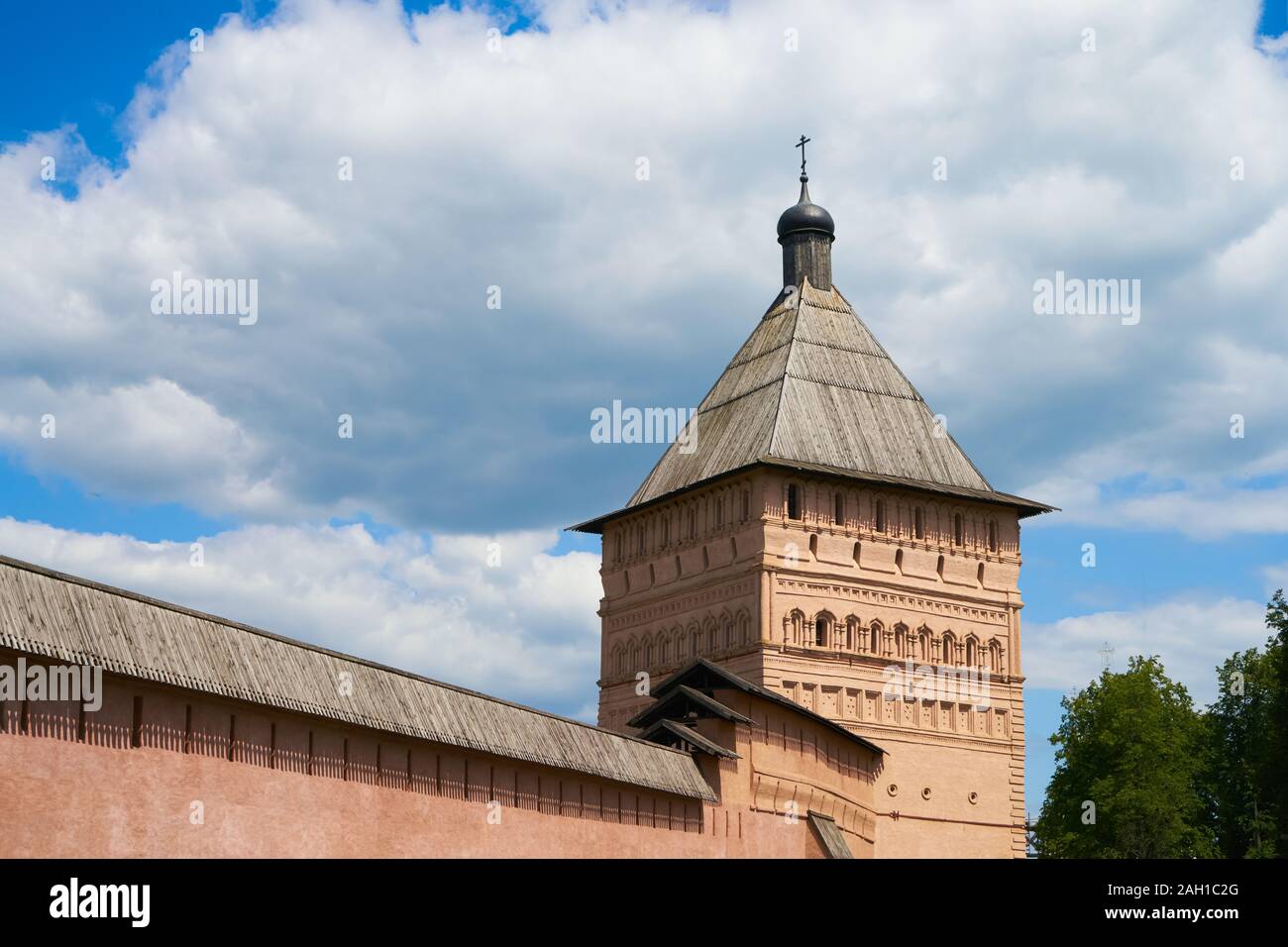 Tower of St Euthymius Monastery. Golden Ring of Russia, ancient town of Suzdal, Vladimir region, Russia. Summer Stock Photo