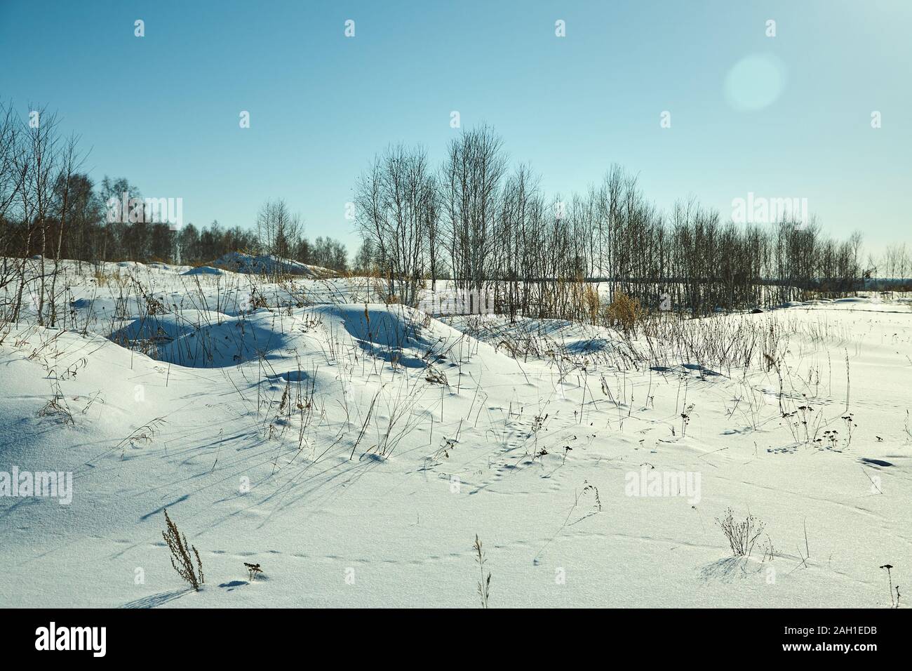 scenic winter landscape background. trees and hills with snow Stock ...