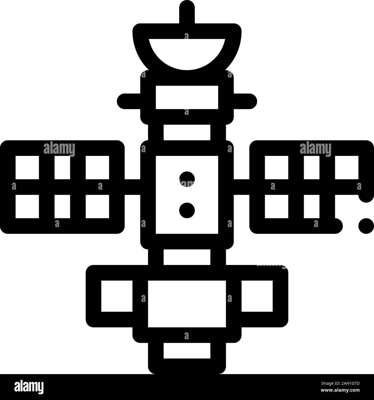 Space Satellite Station Icon Outline Illustration Stock Vector Image ...