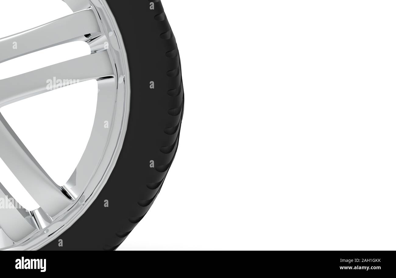 Car Wheel Isolated on White, 3D Rendering Stock Photo - Alamy