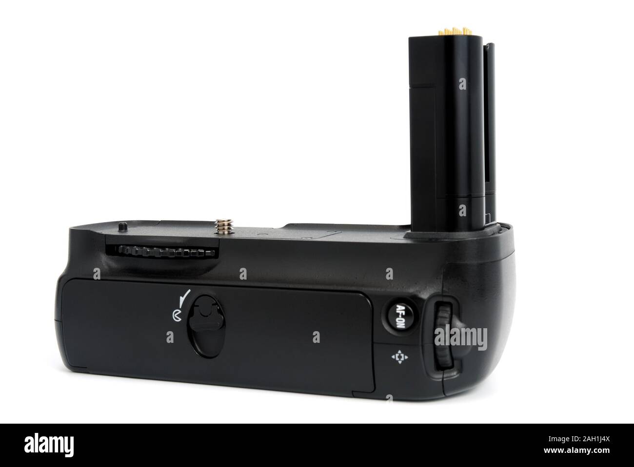 Battery grip for dslr cameras isolated on white background Stock Photo