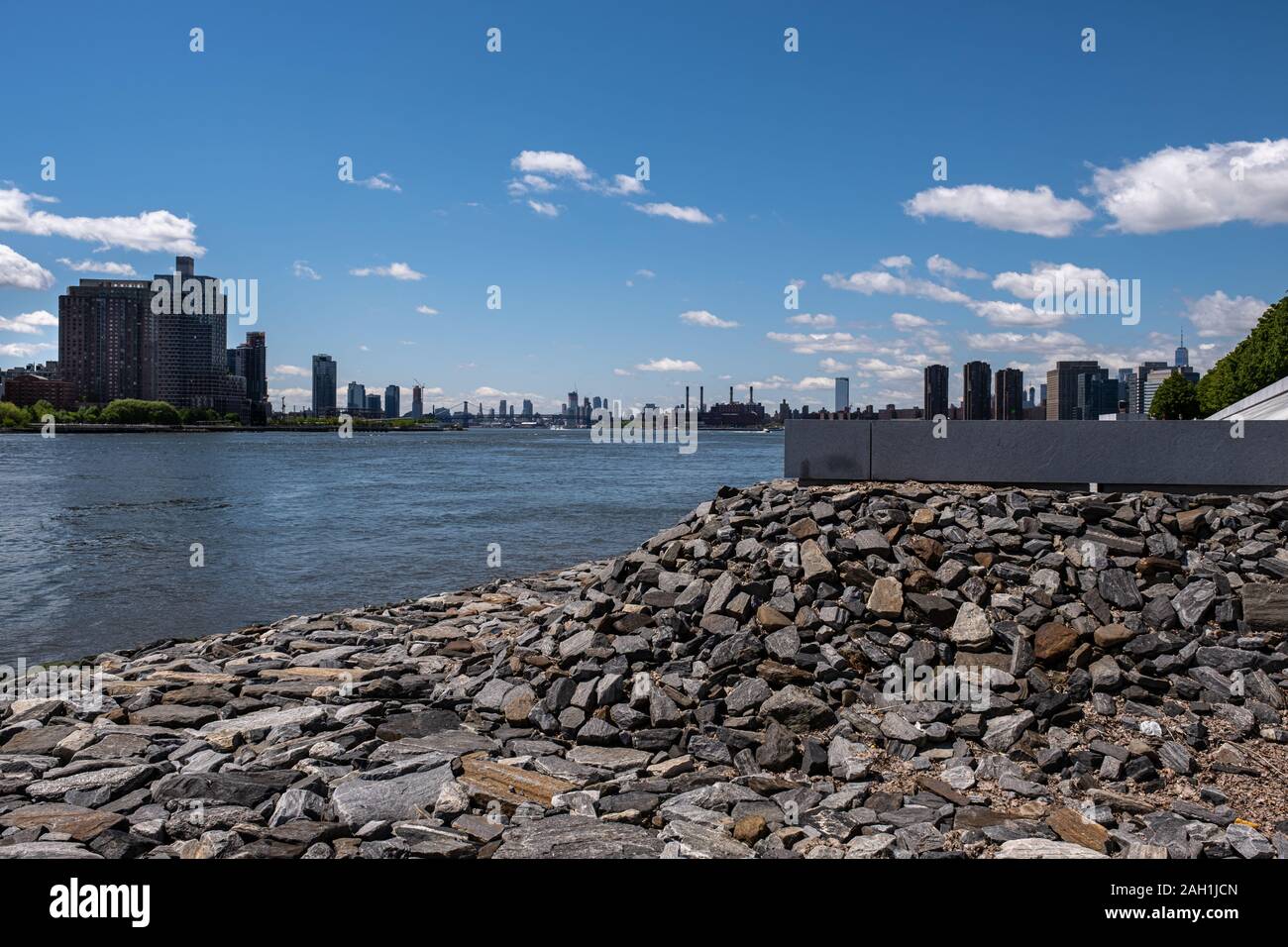 New York City - USA - May 15 2019: Long Island City apartment buildings view from Roosevelt Island Stock Photo
