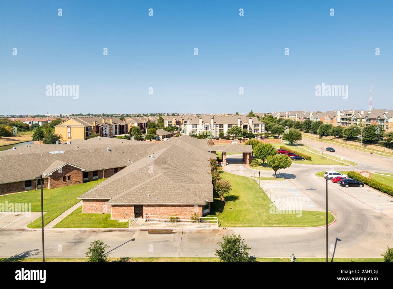 Residential area and houses in Dallas Fort Worth, Texas, USA Stock