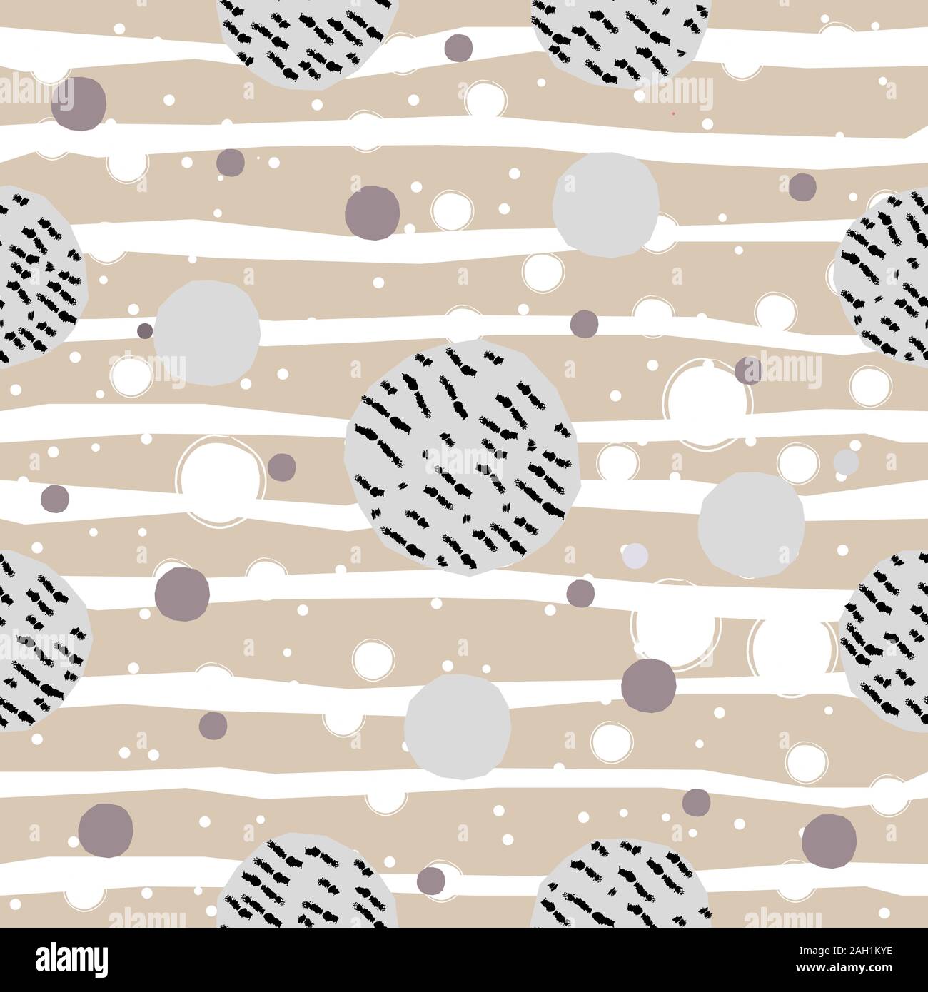 Seamless pattern with pastel colored balls on dotted background. Repeating Pattern. Vector Illustration Stock Vector