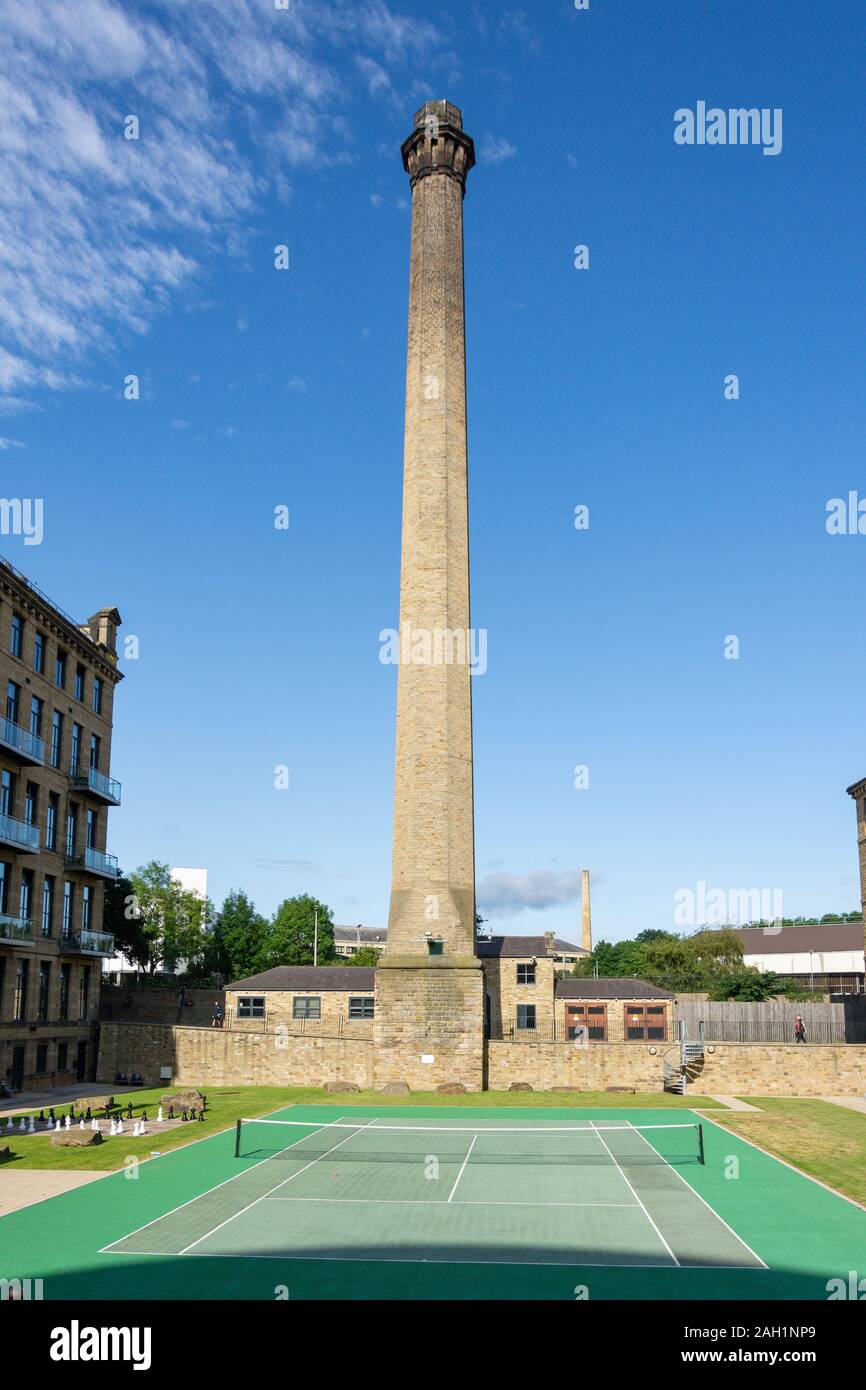 Chimney at New Mill apartment building, Victoria Mills, Salts Mill Road