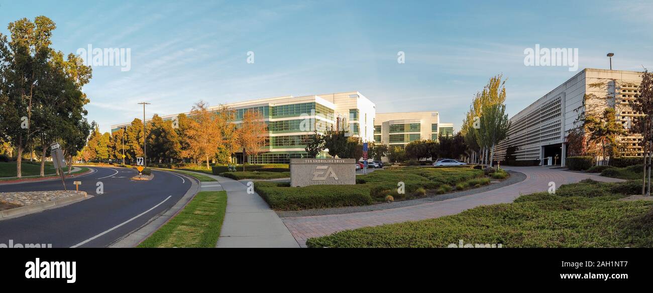 Electronic Arts video game company headquarters in Silicon Valley, San Francisco Bay Area - Redwood City, California, USA, 2019 Stock Photo