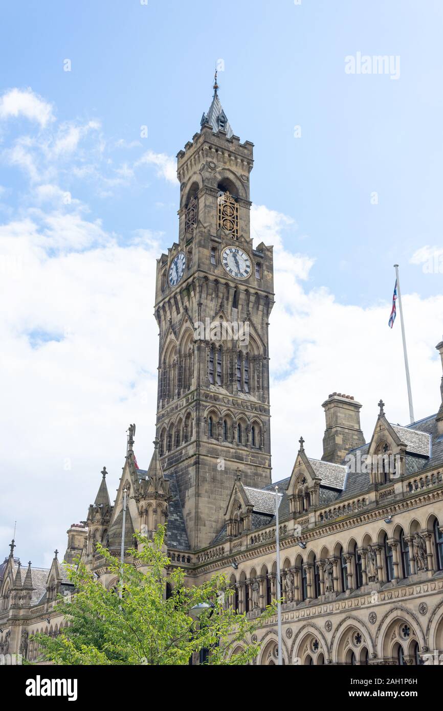 Bradford City Hall, Centenary Square, Bradford, City of Bradford, West Yorkshire, England, United Kingdom Stock Photo