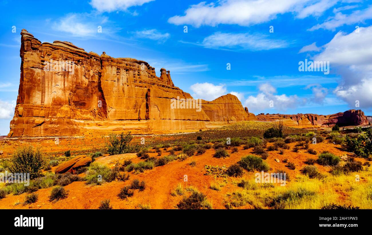 The Tower of Babel, a Sandstone Formation along the Arches Scenic Drive in Arches National Park near Moab, Utah, United States Stock Photo