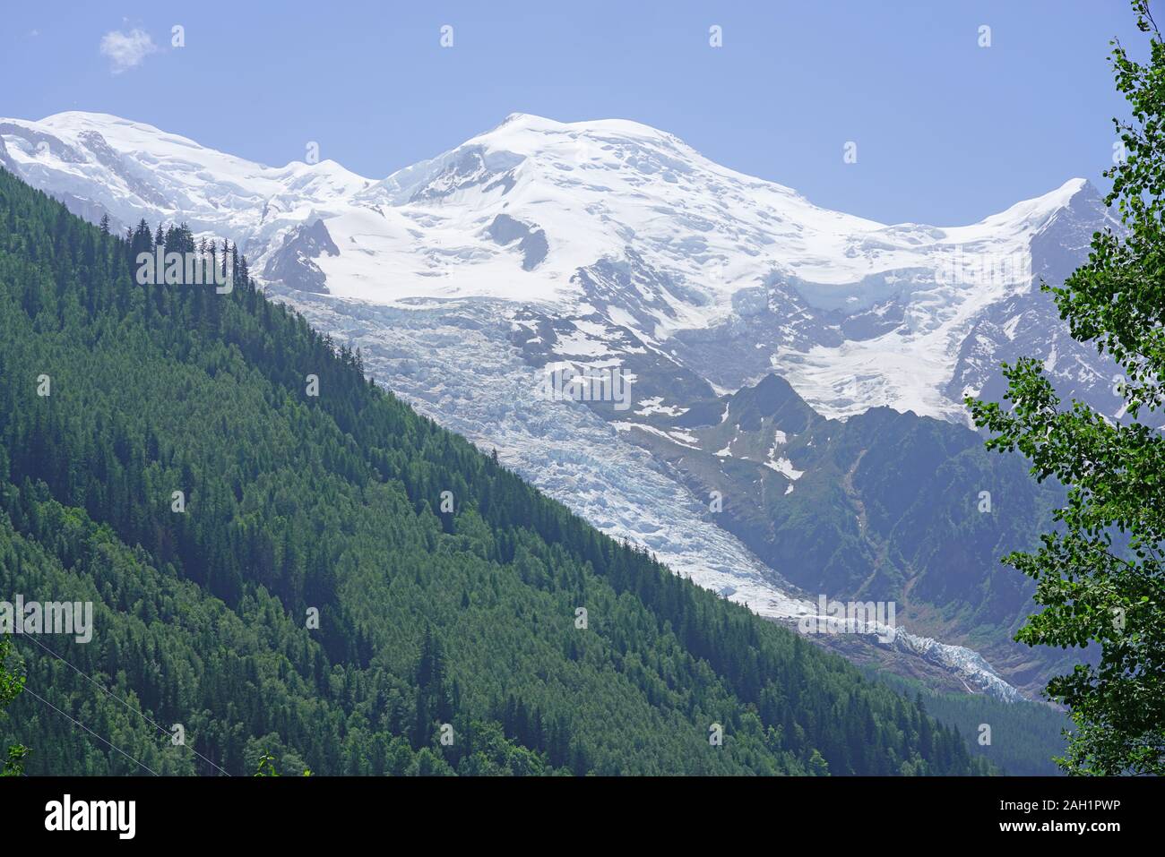 Summer landscape view of mountains and glaciers the Massif du Mont ...