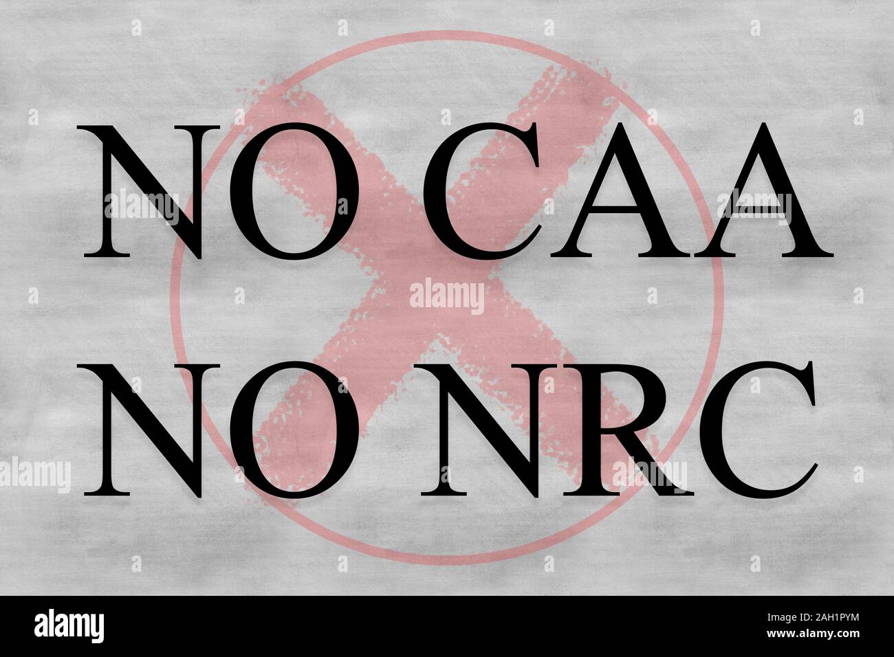 Written No Caa And No Nrc On White Paper Banner Background Stock