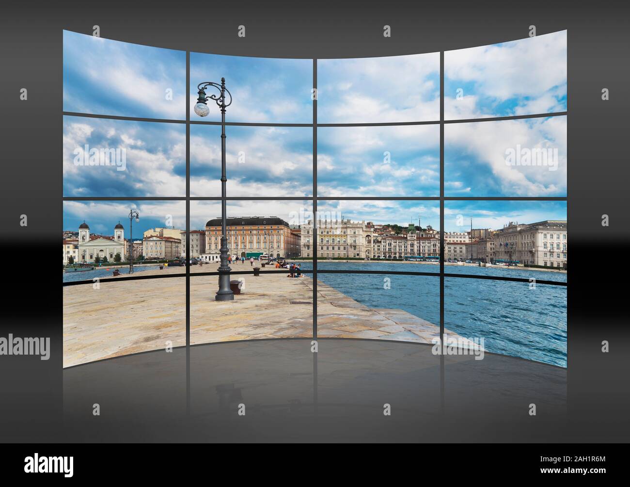 View from the Molo Audace quay to the old town of Trieste, Friuli-Venezia Giulia, Italy, Europe Stock Photo