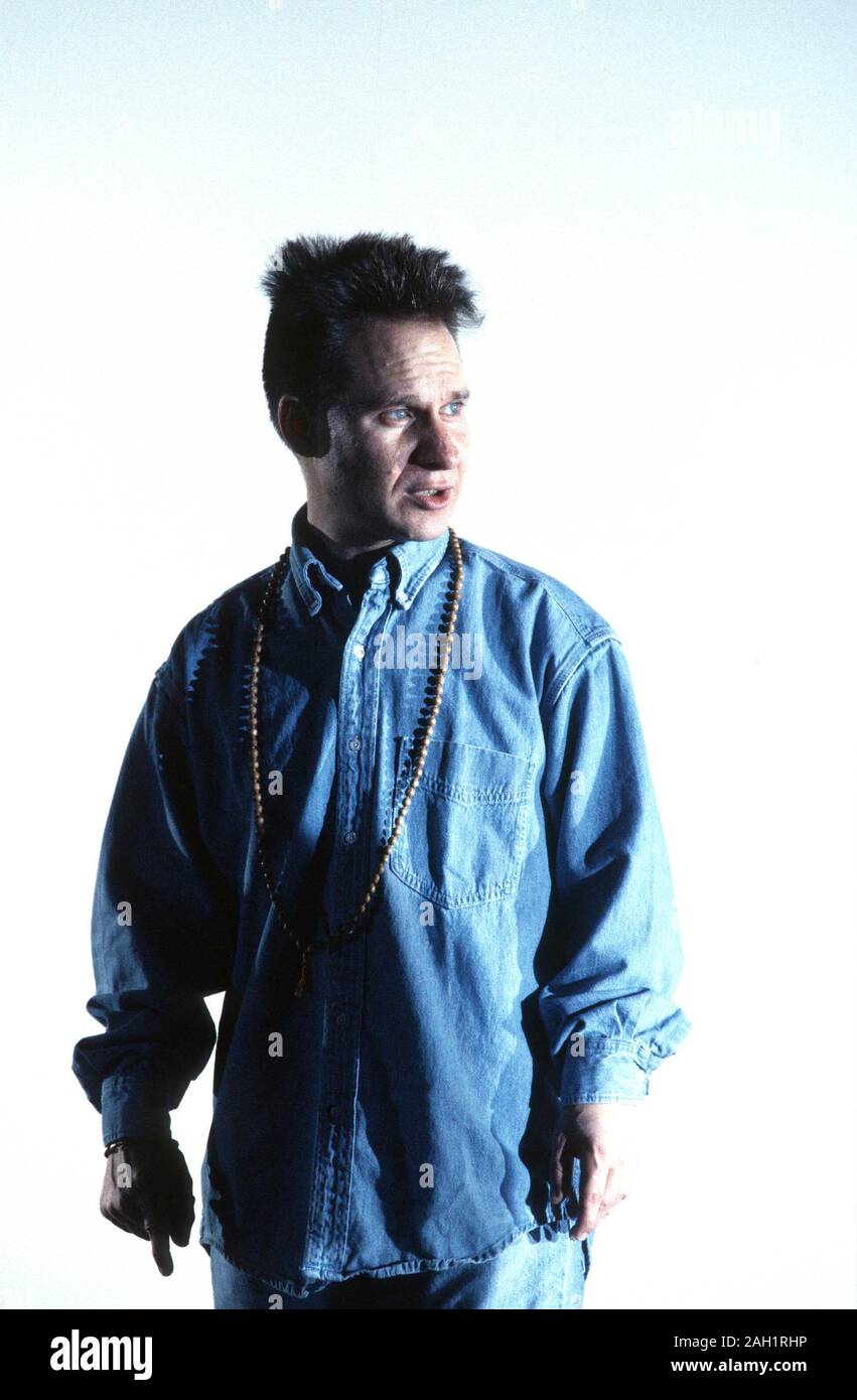 Peter Sellars (born 1957) American theatre and opera director photographed at a rehearsal of ‘The Merchant of Venice’ by Shakespeare presented by the Goodman Theatre Company of Chicago at the Barbican Theatre, London in 1994 Stock Photo