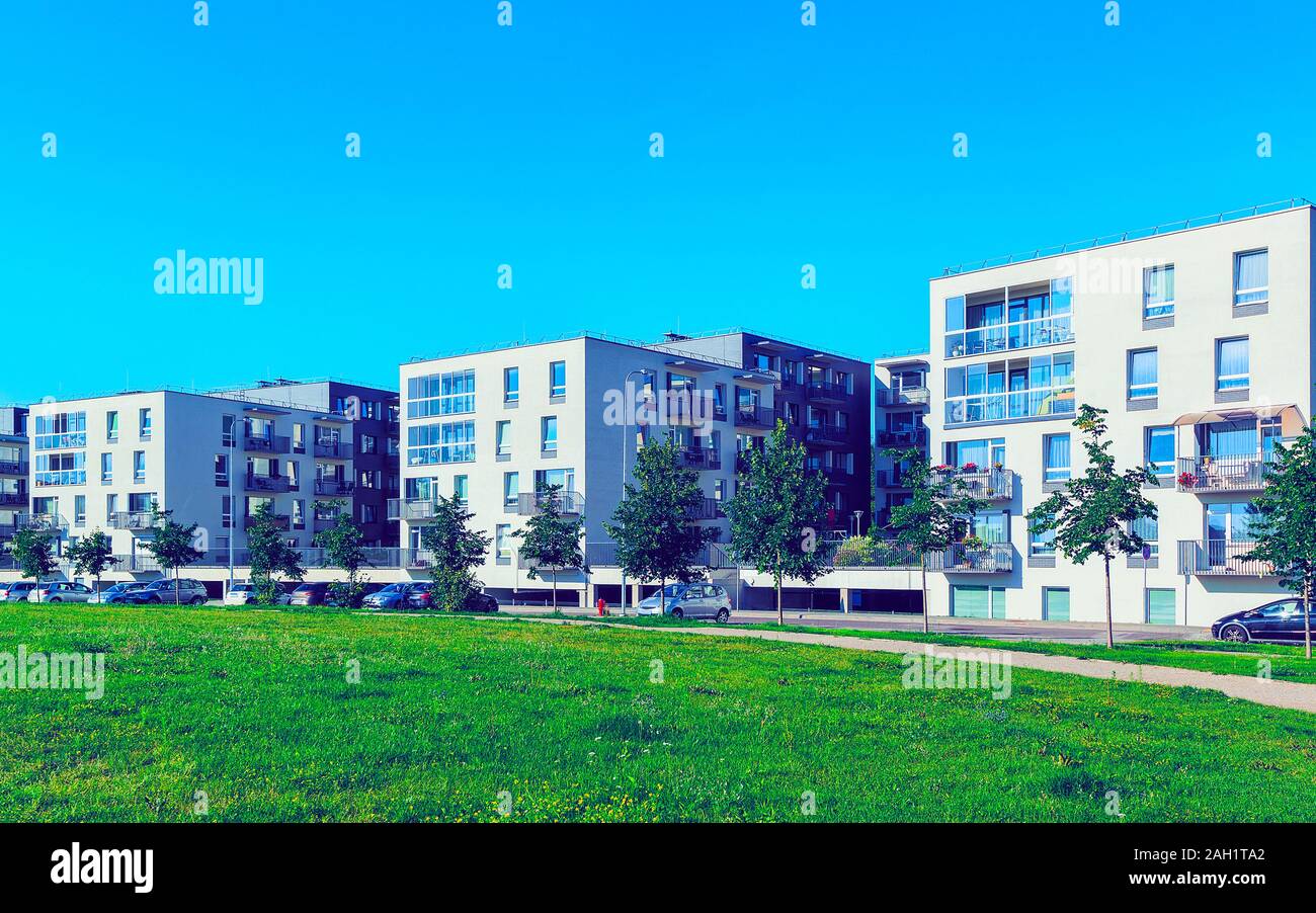 Modern residential buildings outdoor facilities hi-res stock ... - Luxury Residential Building With Outdoor Grill Facilities