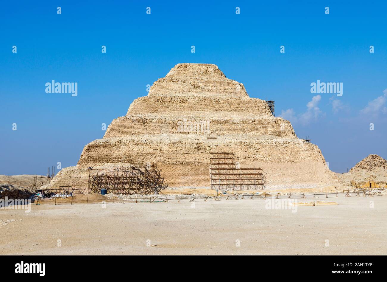 The iconic Step Pyramid of Djoser in Saqqara (or Sakkara), an ancient  burial ground, the necropolis for the ancient Egyptian capital, Memphis,  Egypt Stock Photo - Alamy