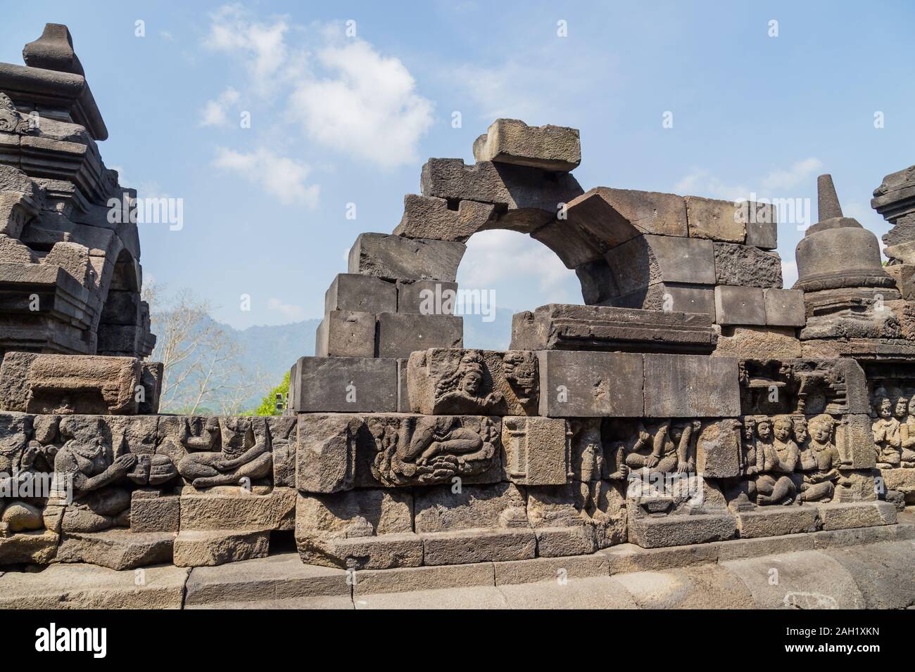 Ancient Buddhist temple of Borobudur, in Magelang, Central Java ...