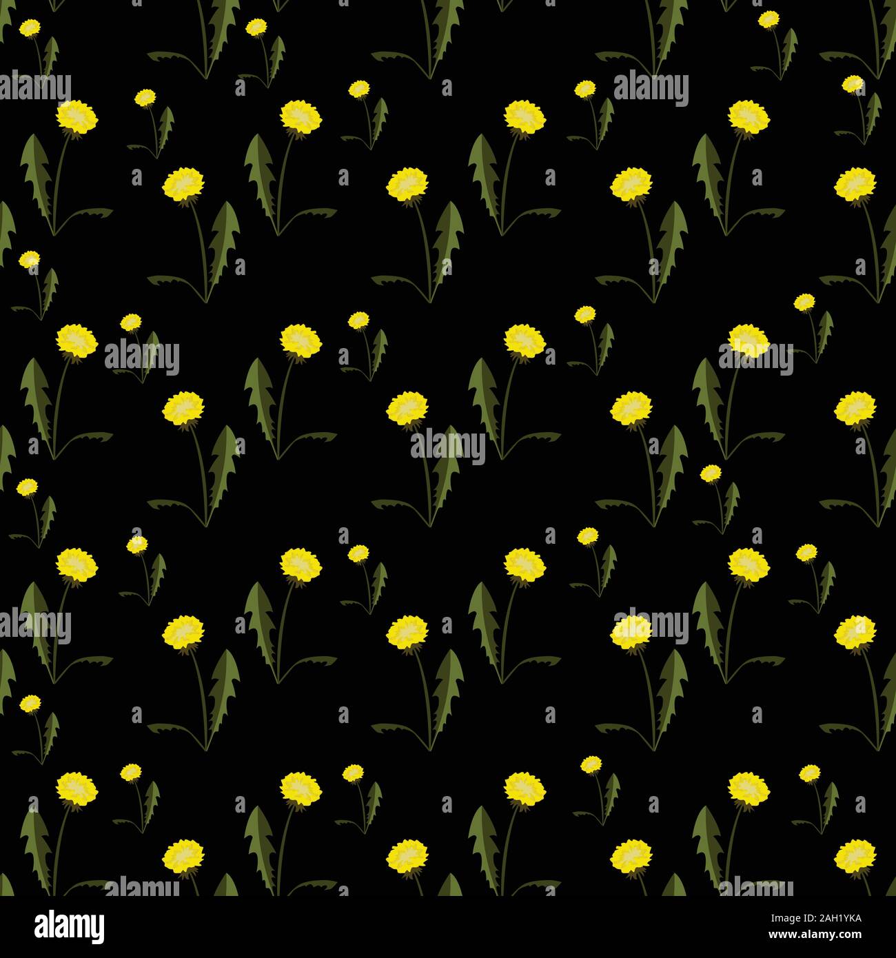 Seamless pattern with dandelions on simple background. Flat design. Vector Illustration Stock Vector